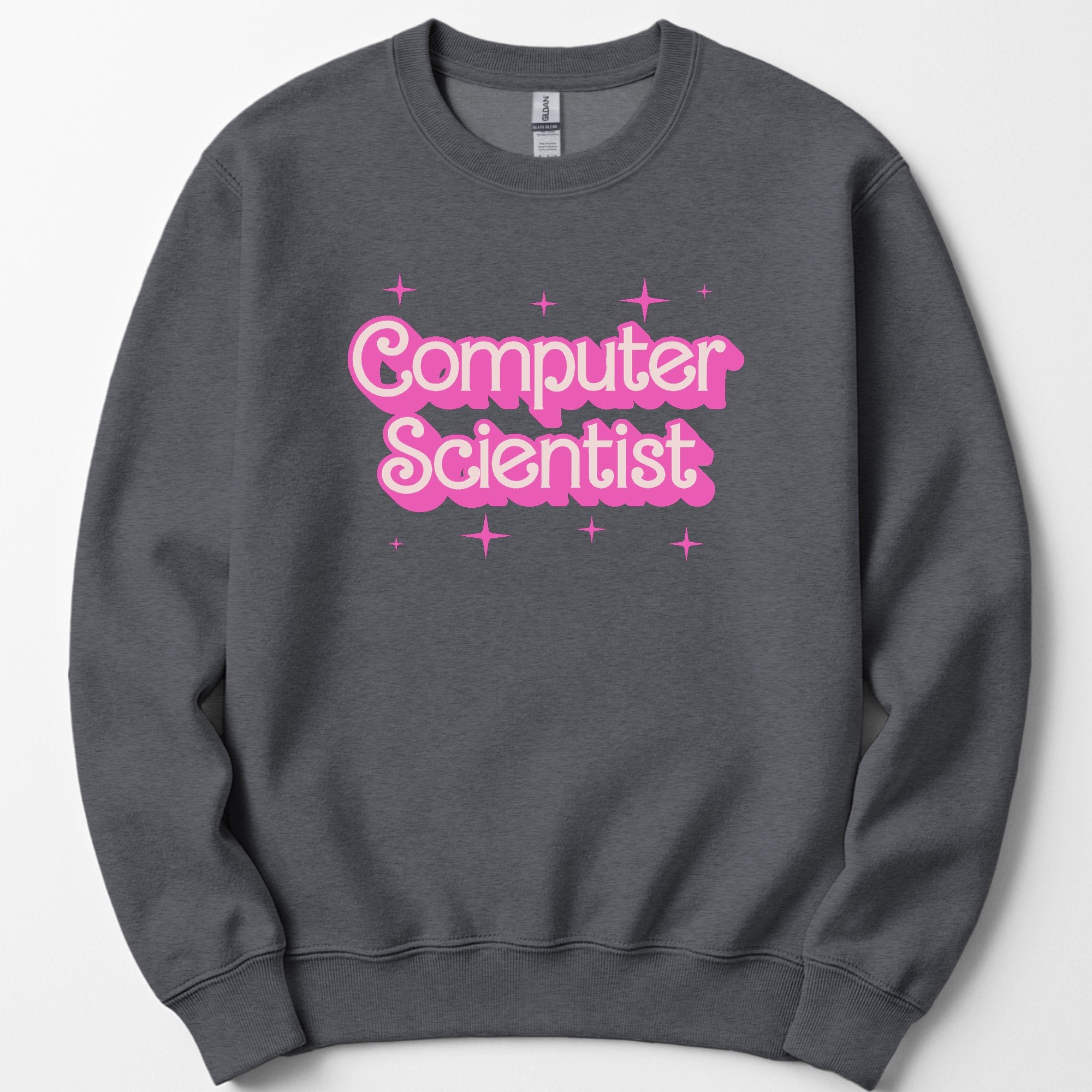 Computer Scientist Pink Doll sweatshirt — Dark Heather