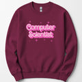 Computer Scientist Pink Doll sweatshirt — Maroon