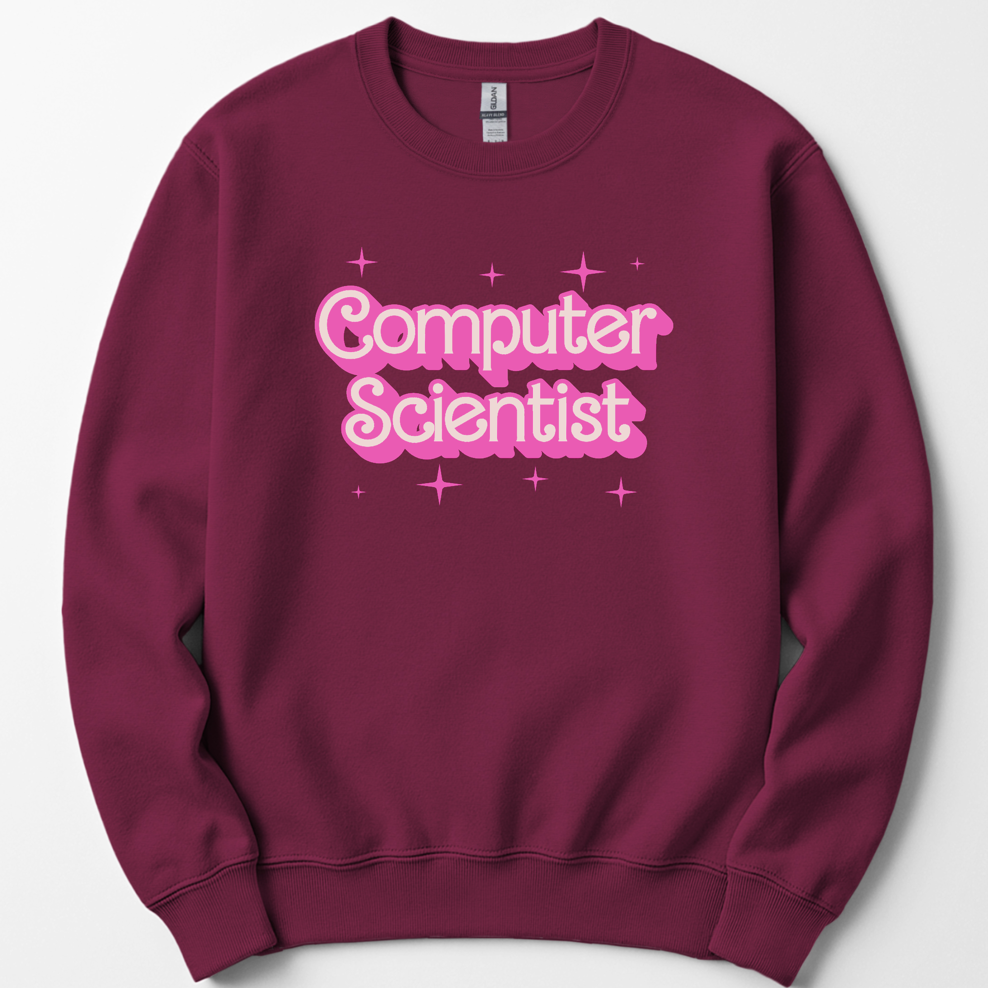 Computer Scientist Pink Doll sweatshirt — Maroon