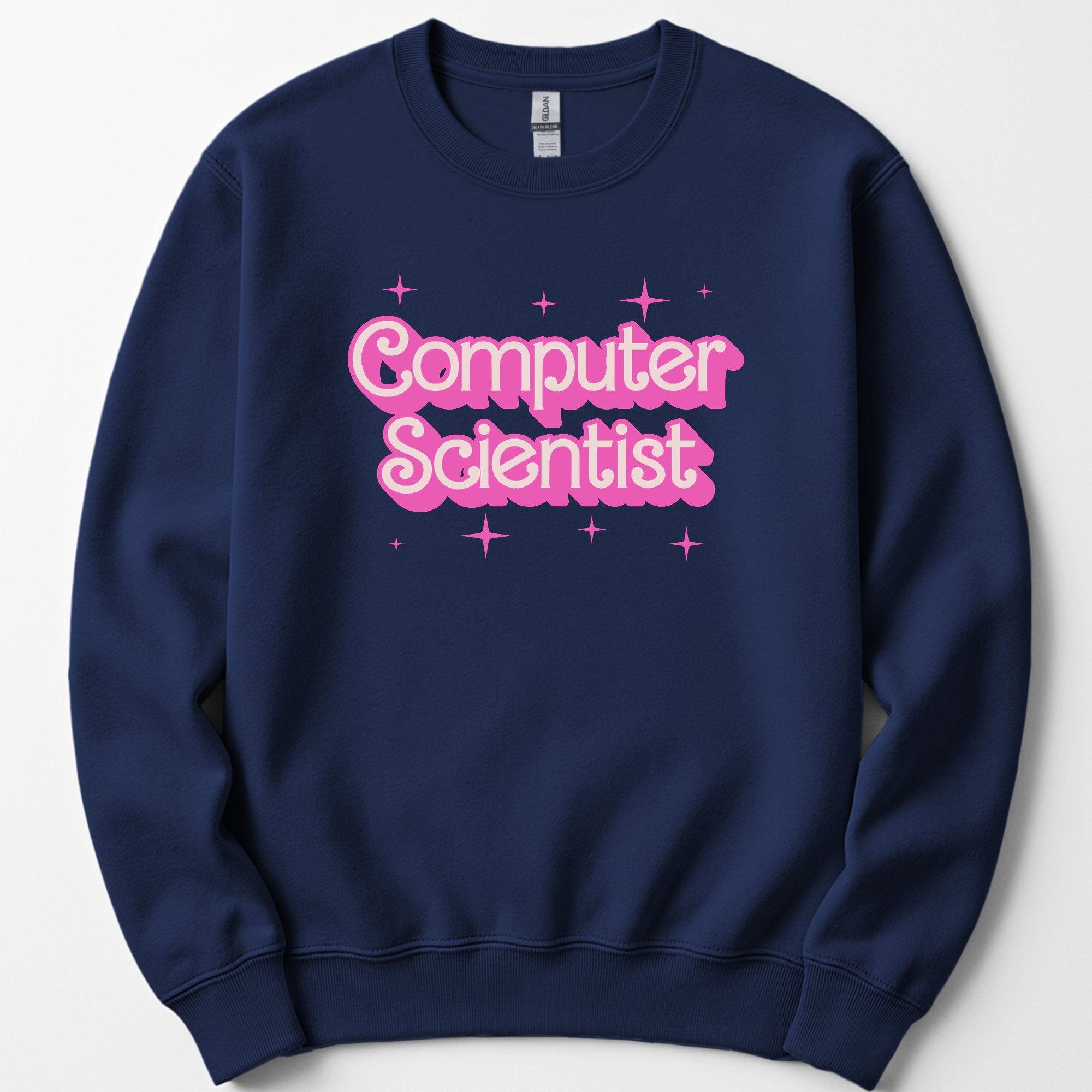 Computer Scientist Pink Doll sweatshirt — Navy