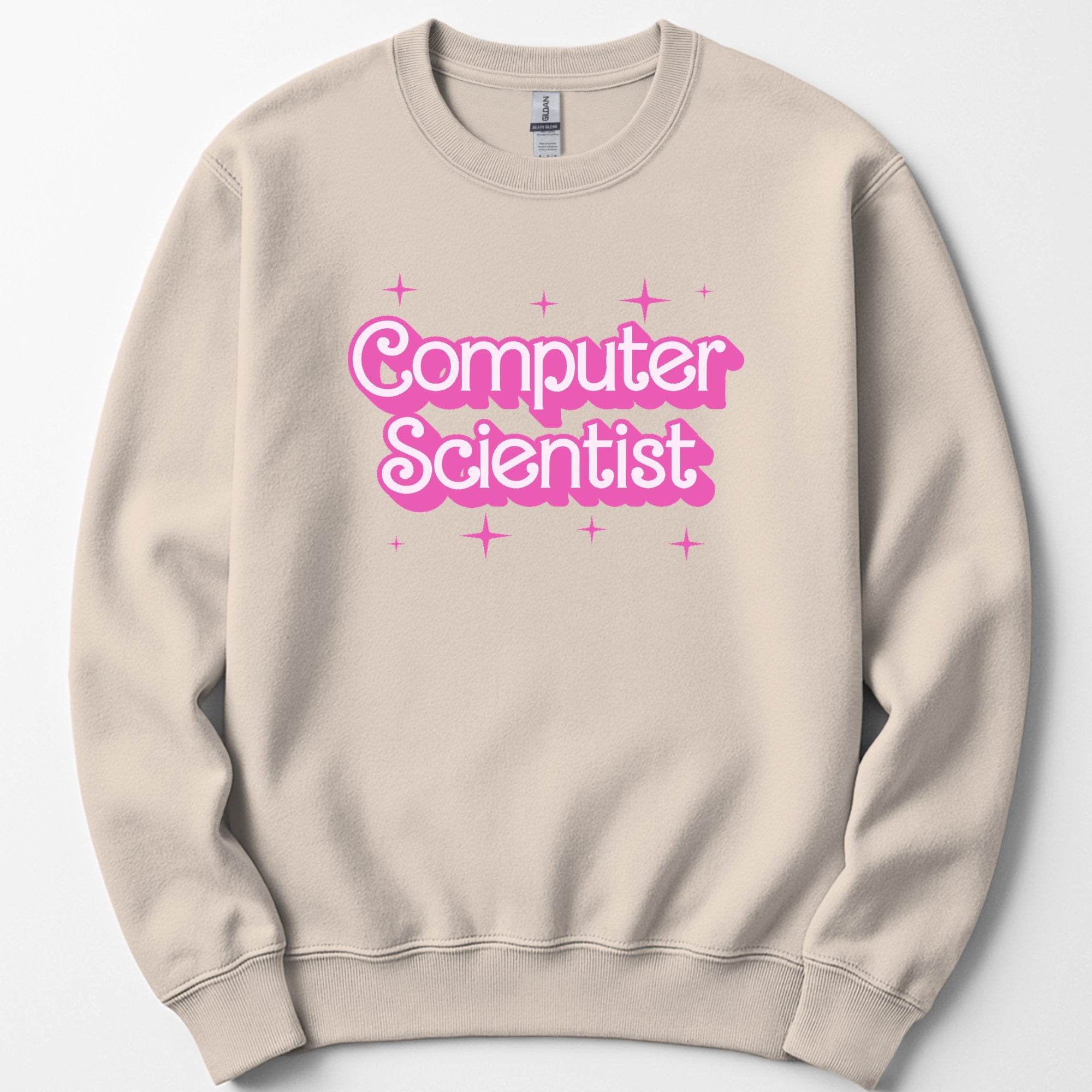Computer Scientist Pink Doll sweatshirt — Sand
