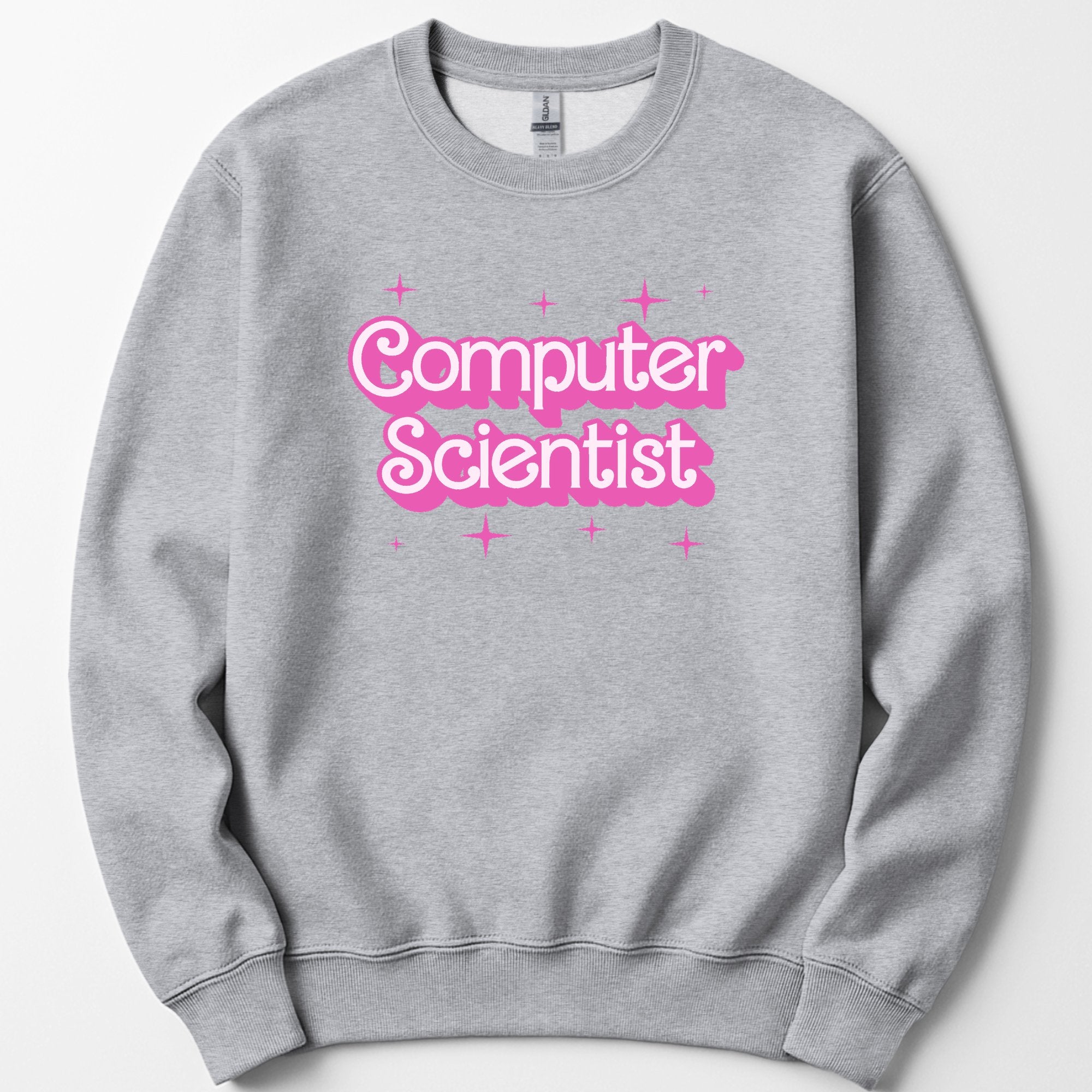 Computer Scientist Pink Doll sweatshirt — Sport Grey