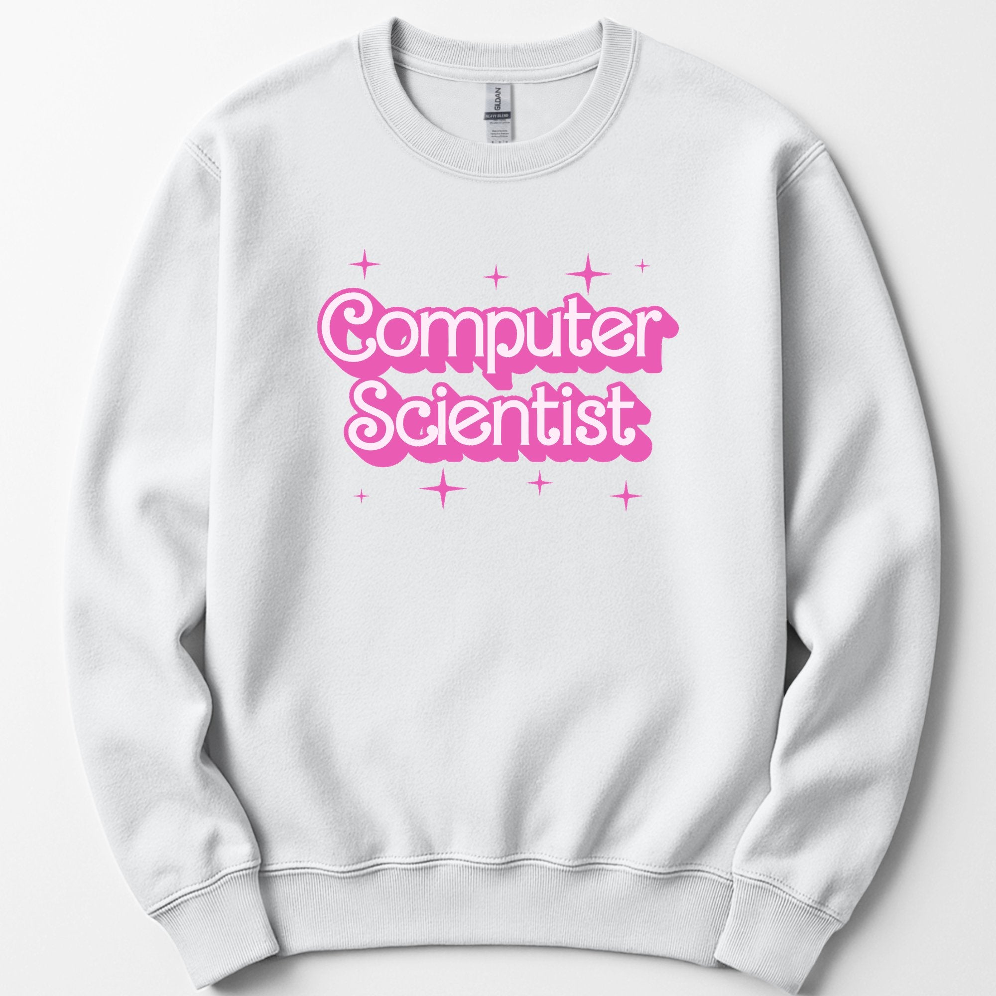 Computer Scientist Pink Doll sweatshirt — White