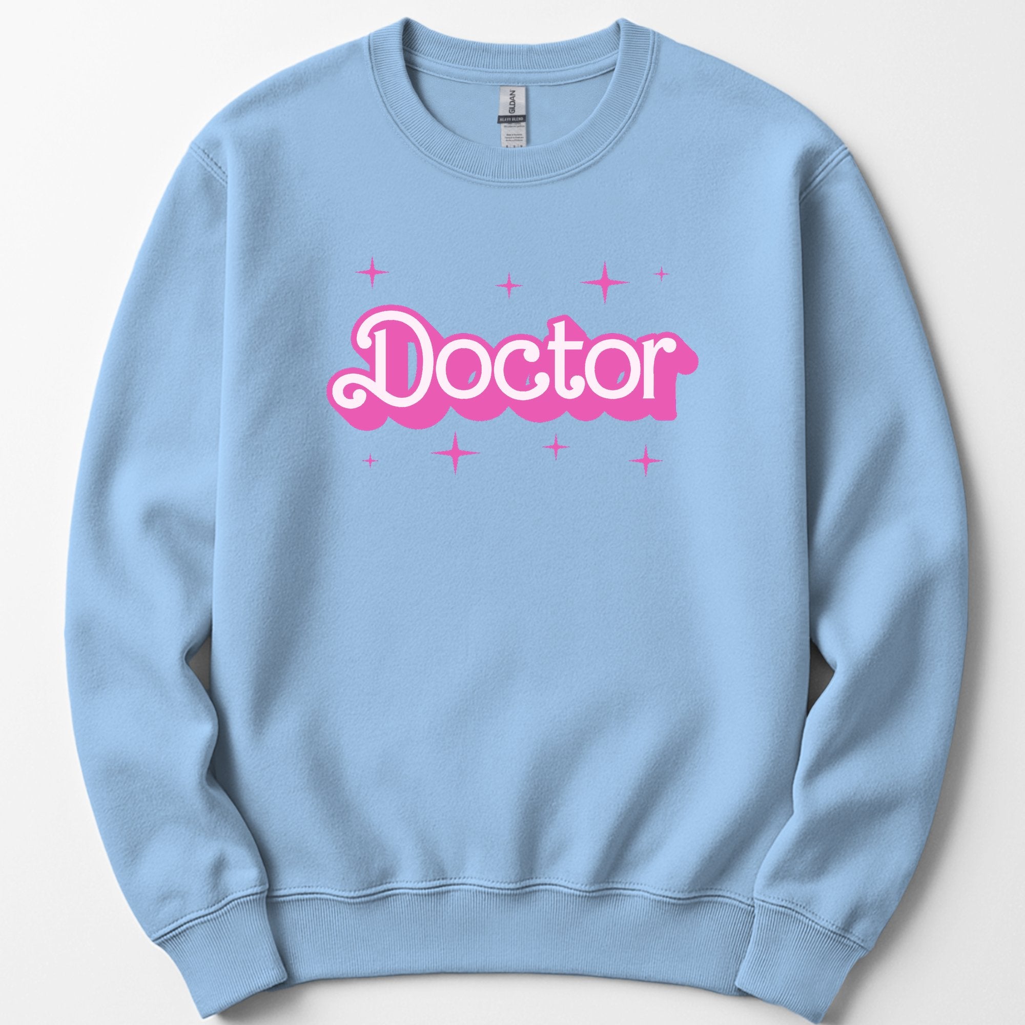 Doctor Pink Doll sweatshirt — Light Blue