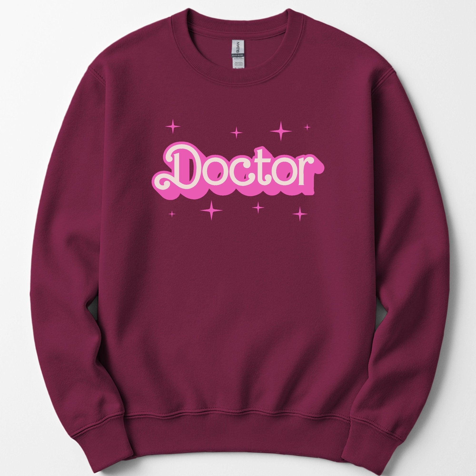 Doctor Pink Doll sweatshirt — Maroon