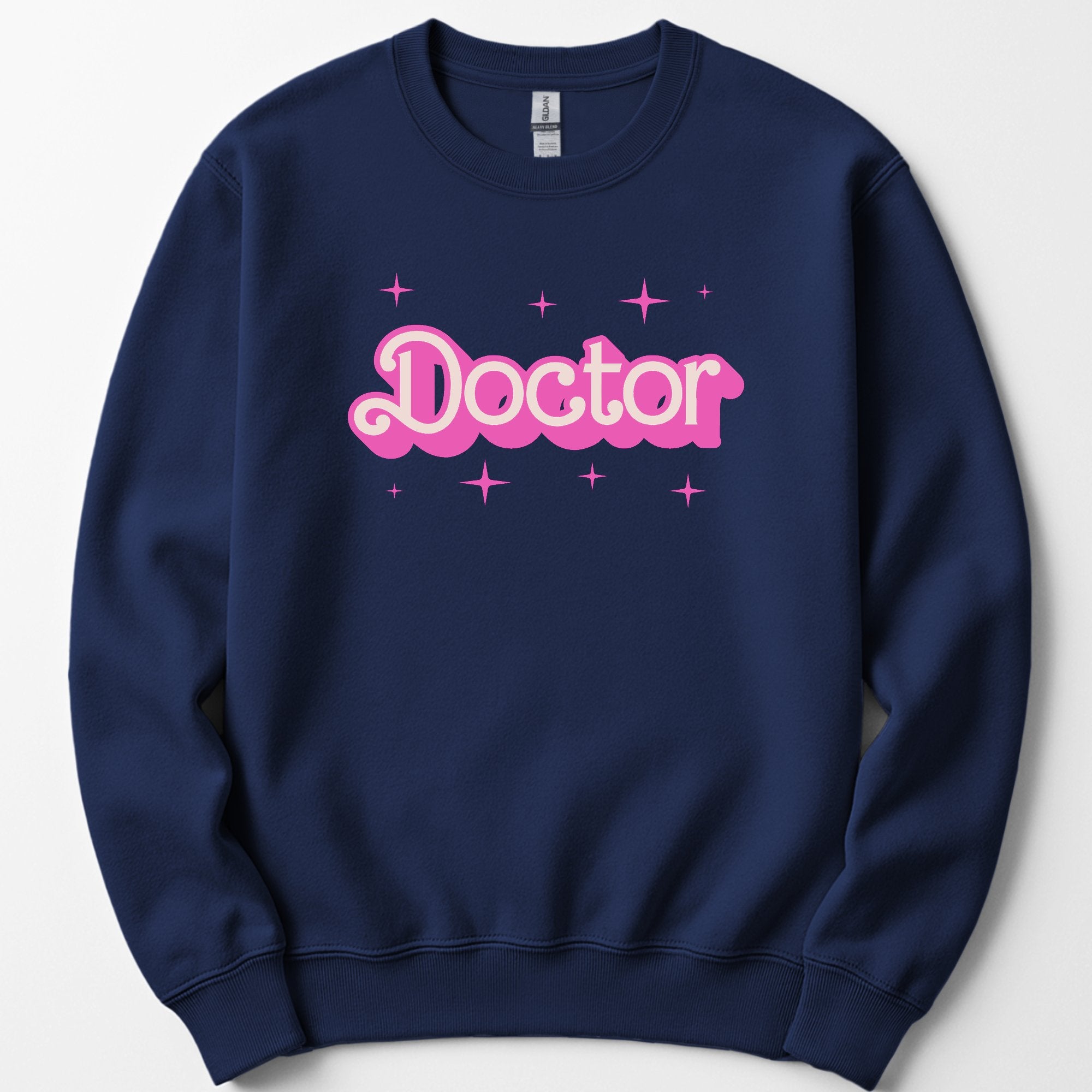 Doctor Pink Doll sweatshirt — Navy