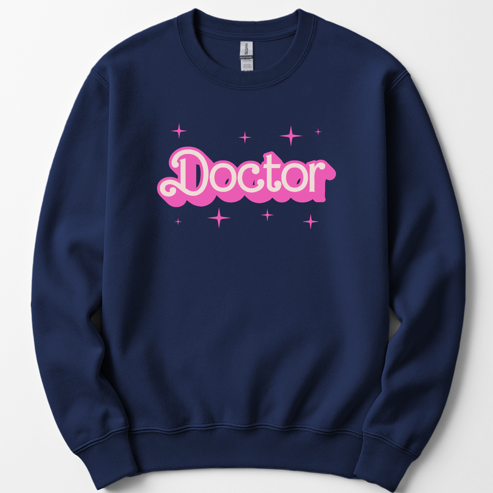 Doctor Pink Doll sweatshirt — Navy