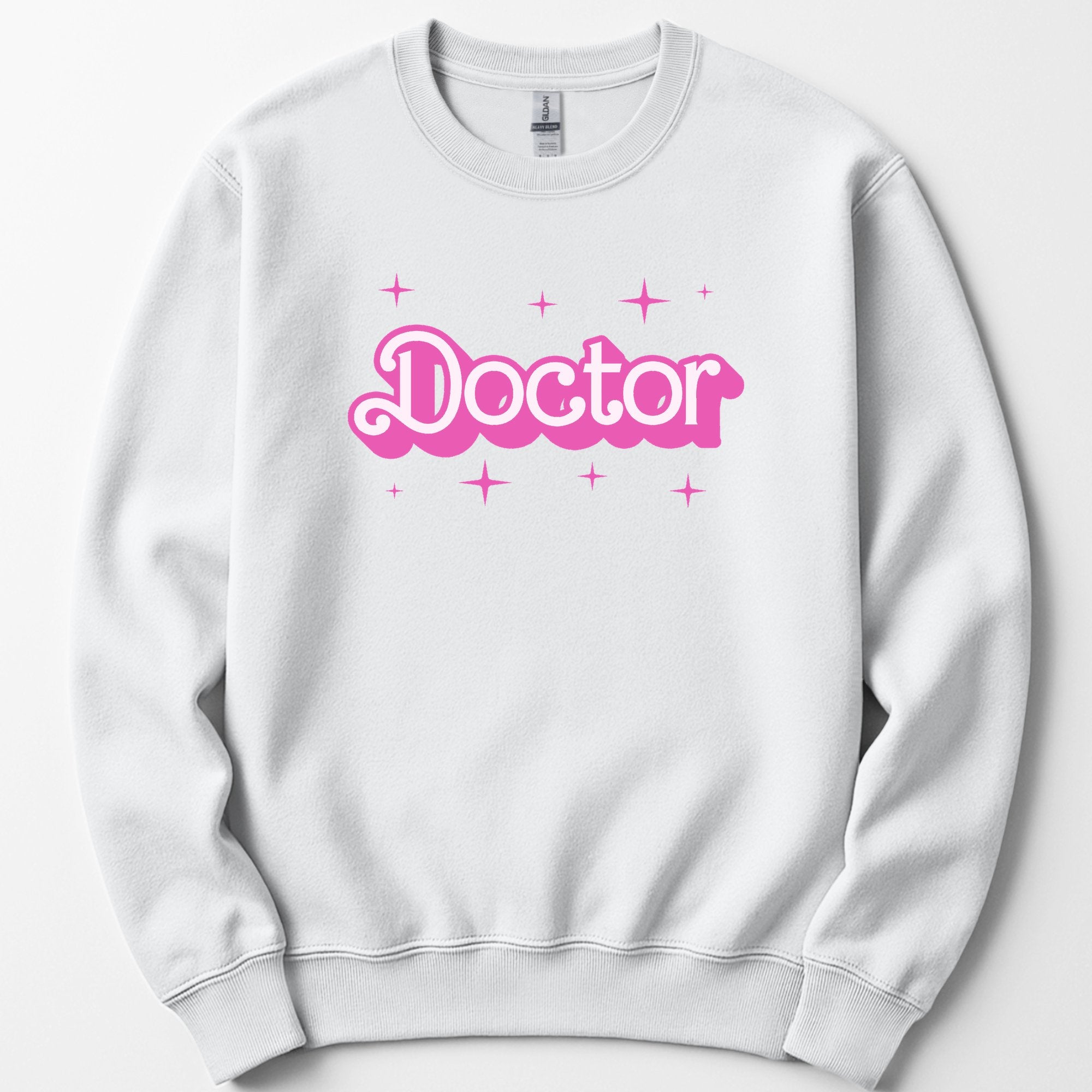 Doctor Pink Doll sweatshirt — White