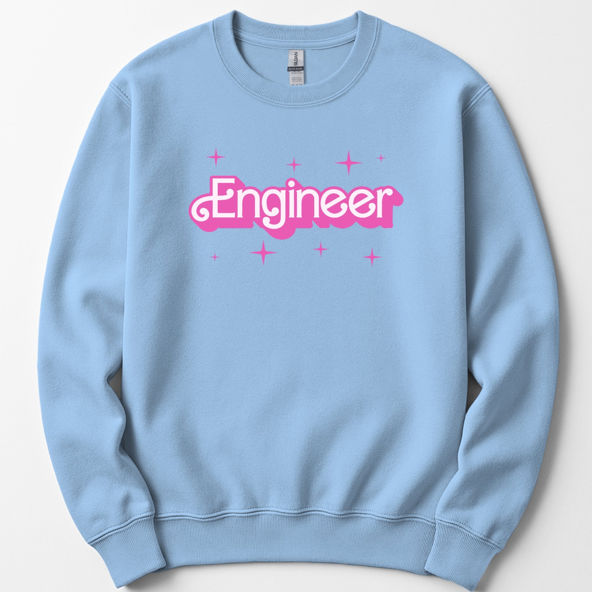 Engineer Pink Doll sweatshirt — Light Blue