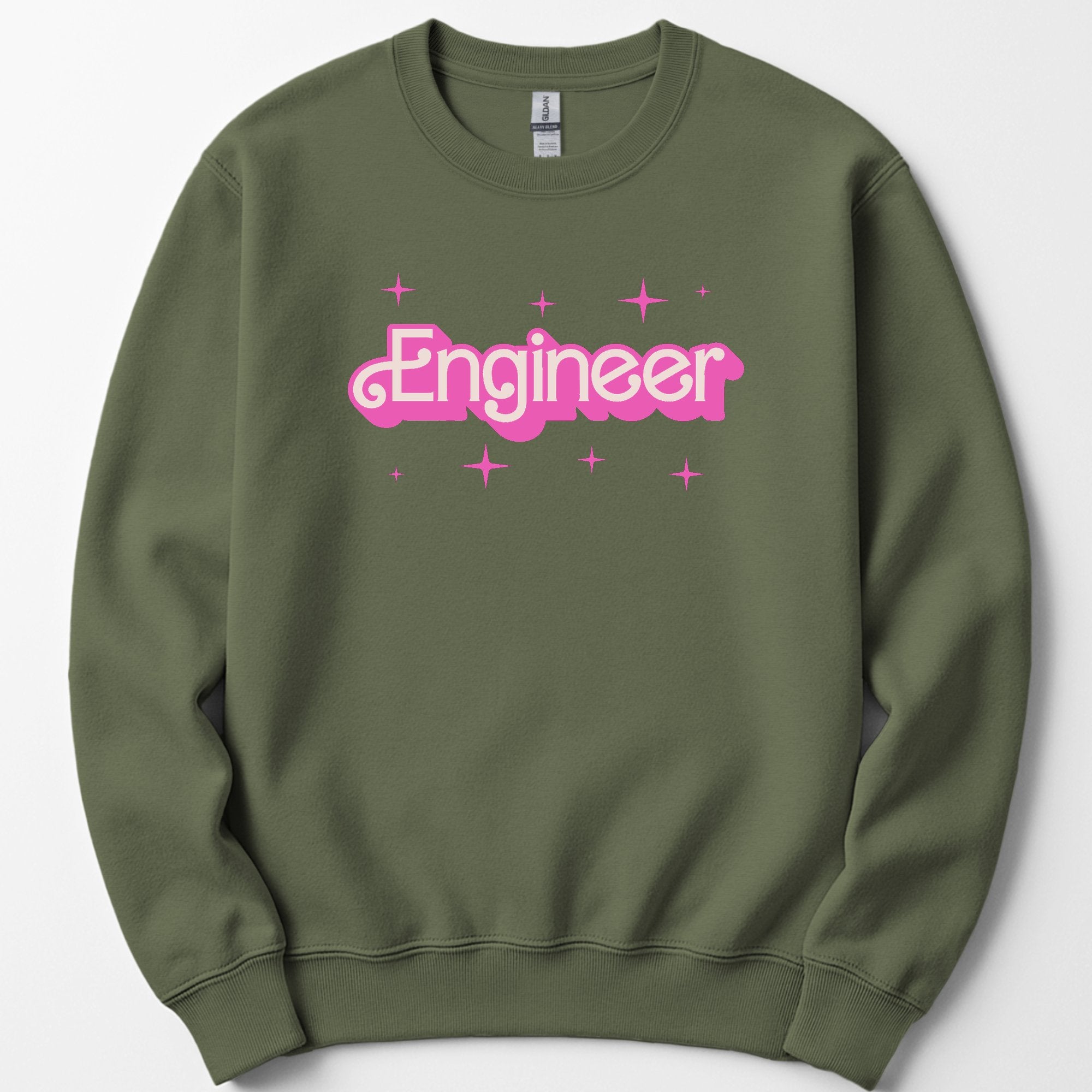 Engineer Pink Doll sweatshirt — Military Green