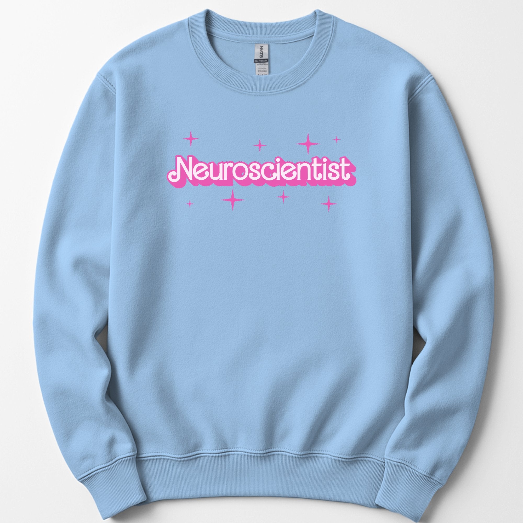 Neuroscientist Pink Doll sweatshirt — Light Blue