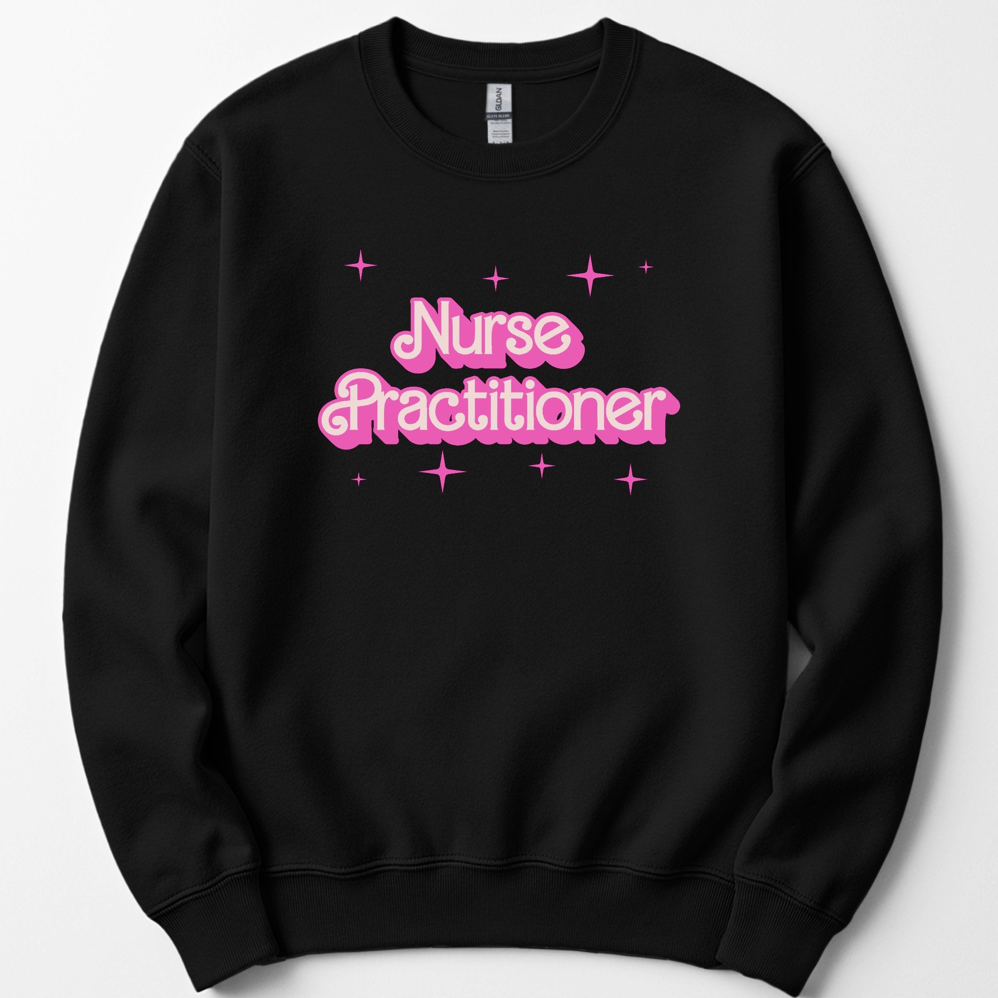 Nurse Practitioner Pink Doll sweatshirt — Black