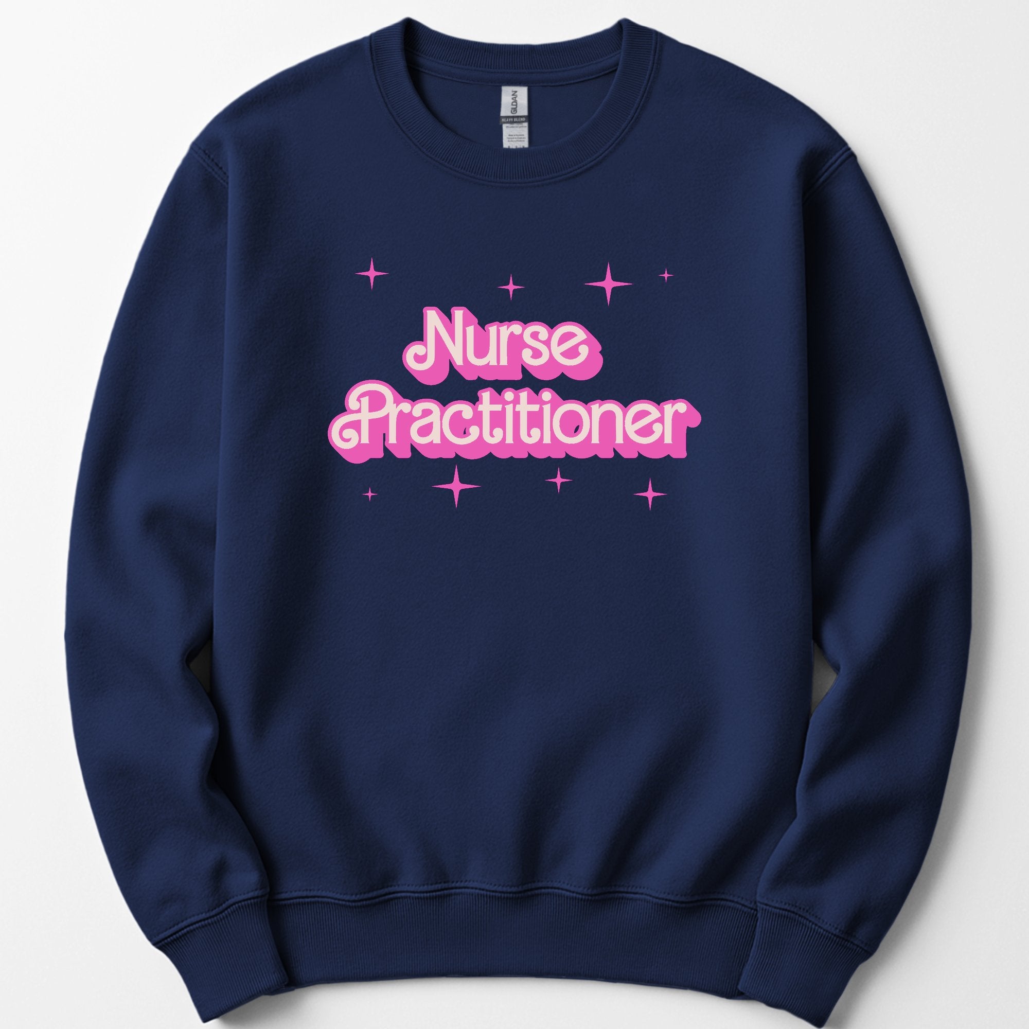 Nurse Practitioner Pink Doll sweatshirt — Navy