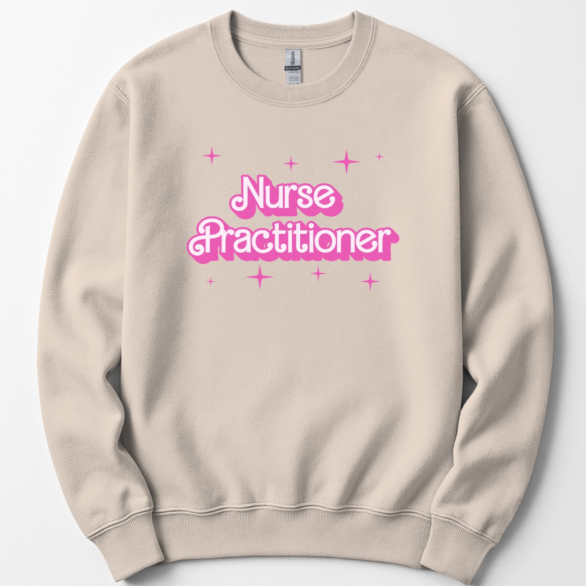 Nurse Practitioner Pink Doll sweatshirt — Sand