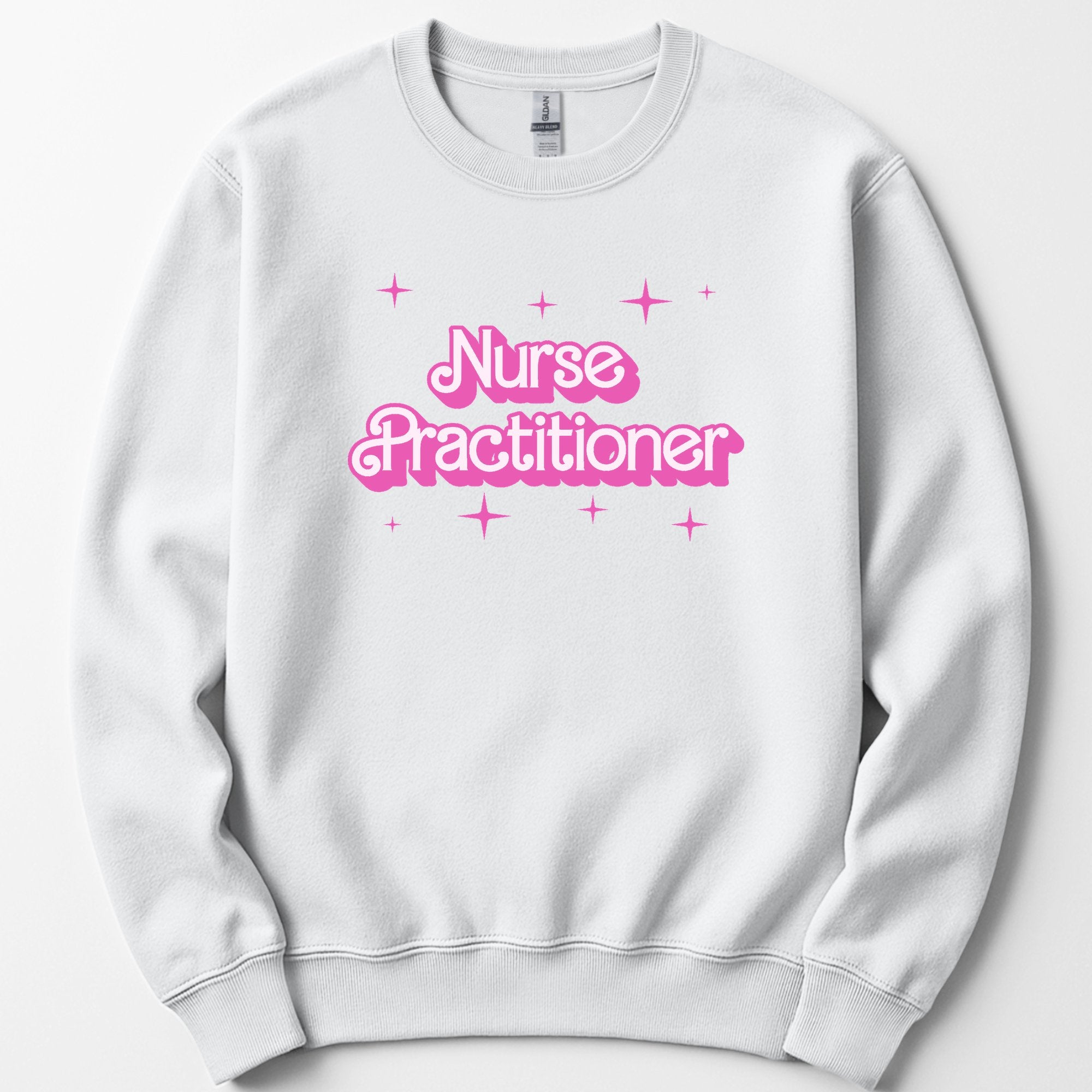 Nurse Practitioner Pink Doll sweatshirt — White