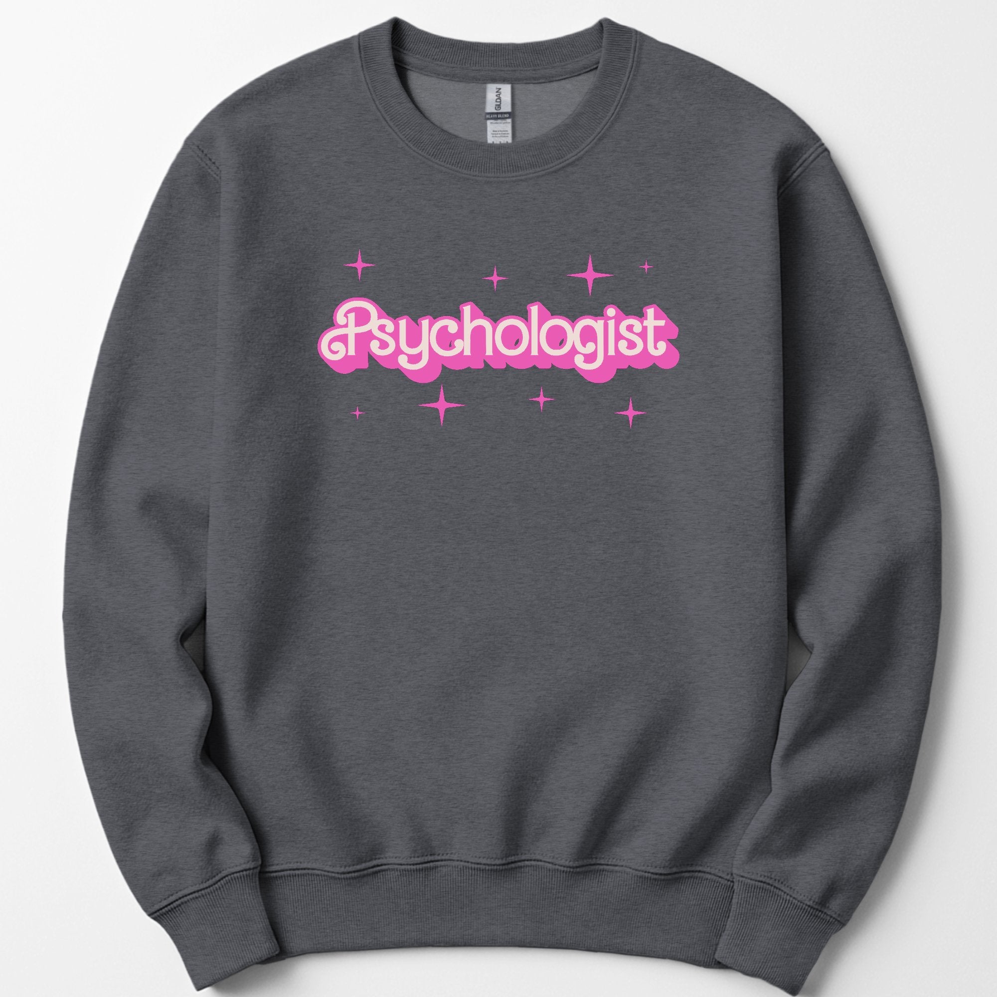 Psychologist Pink Doll sweatshirt — Dark Heather