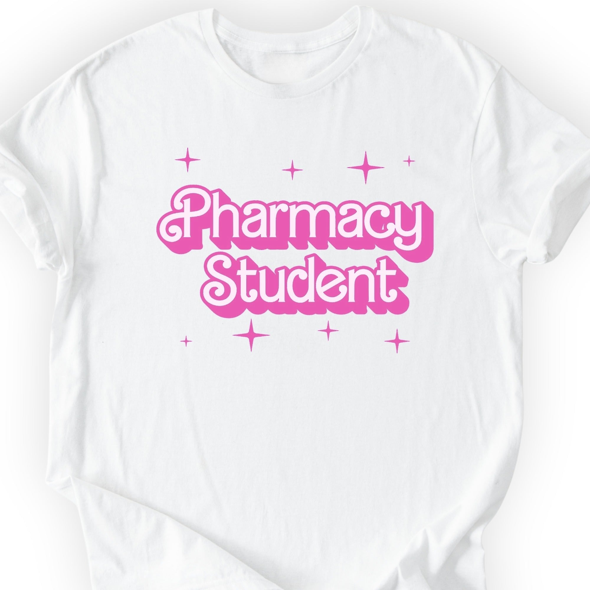 Pharmacy Student Pink Doll T-shirt White