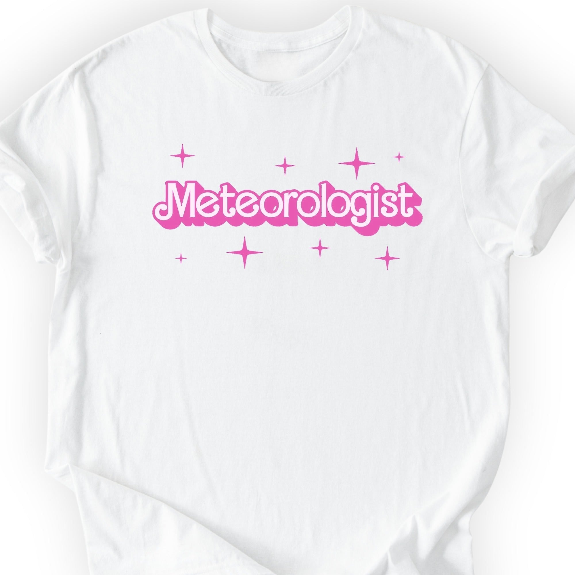 Meteorologist Pink Doll T-shirt White