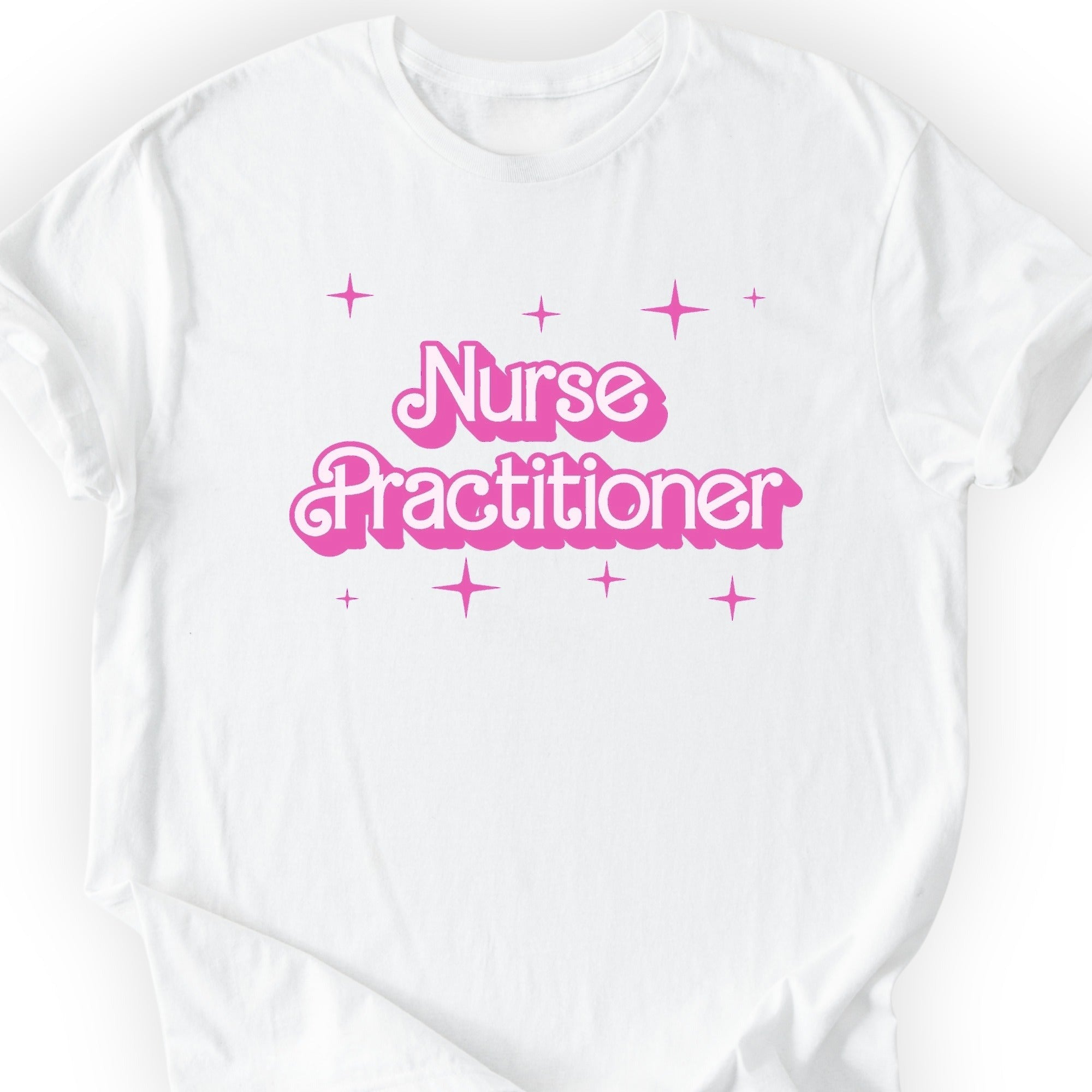 Nurse Practitioner Pink Doll T-shirt White