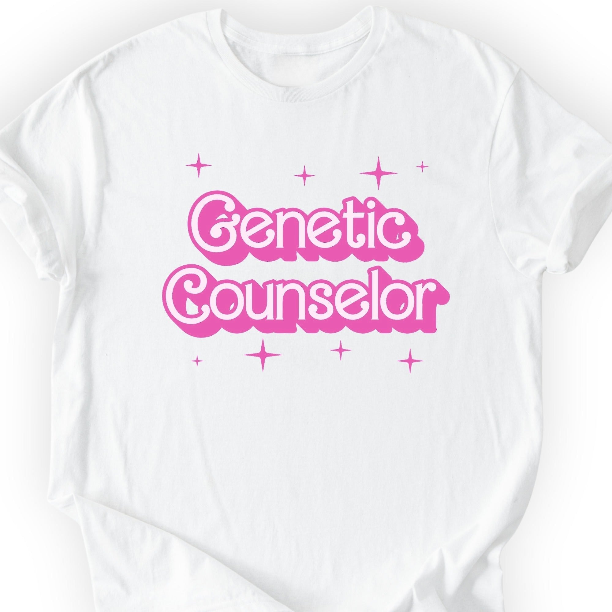 Genetic Counselor Pink Doll T-shirt White