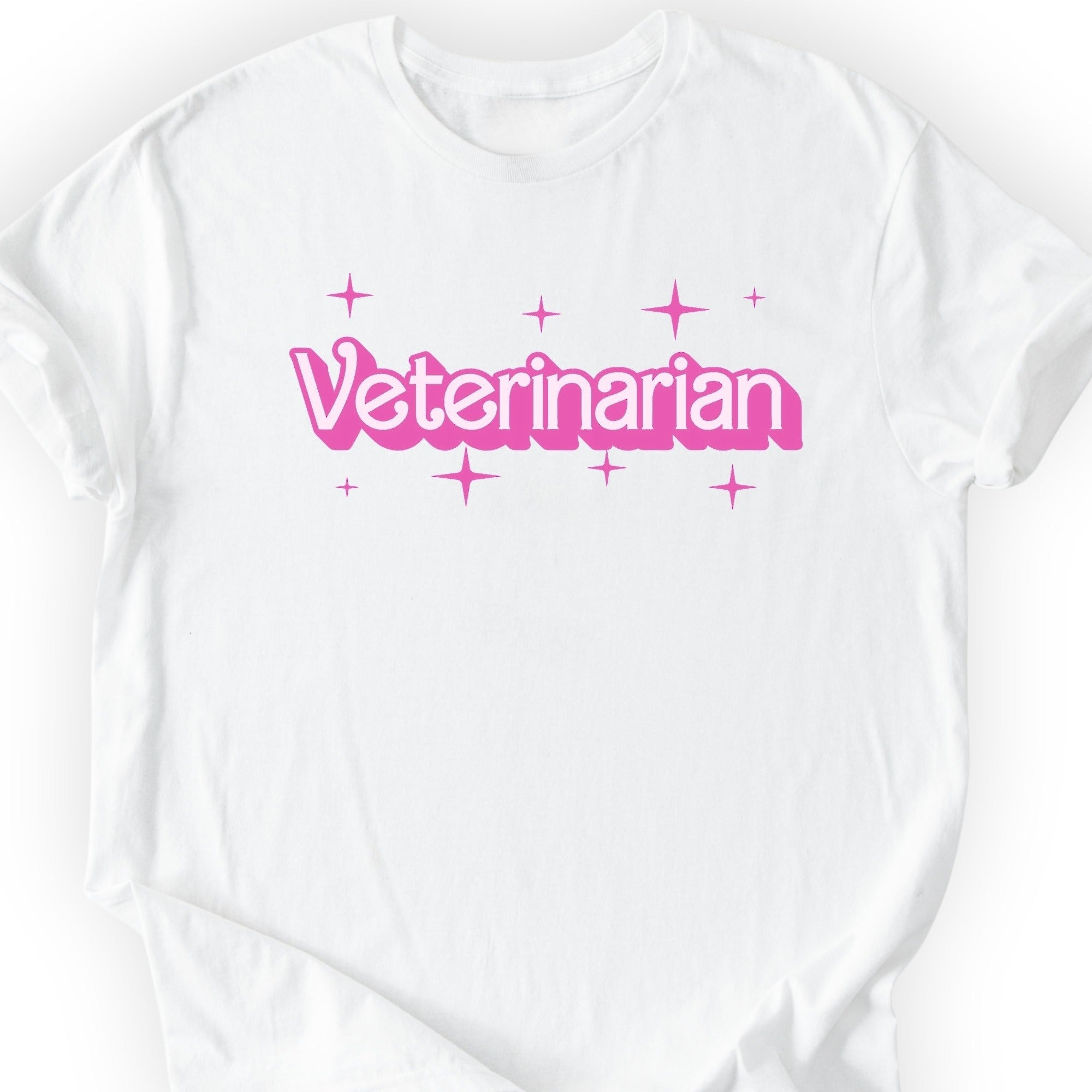 Veterinarian Pink Doll T-shirt White