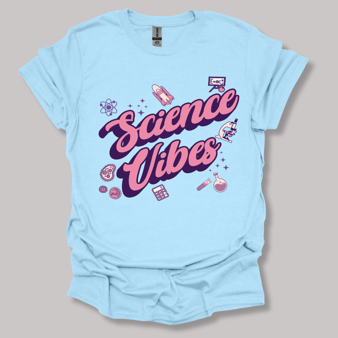 Science Vibes T-shirt Light Blue / S