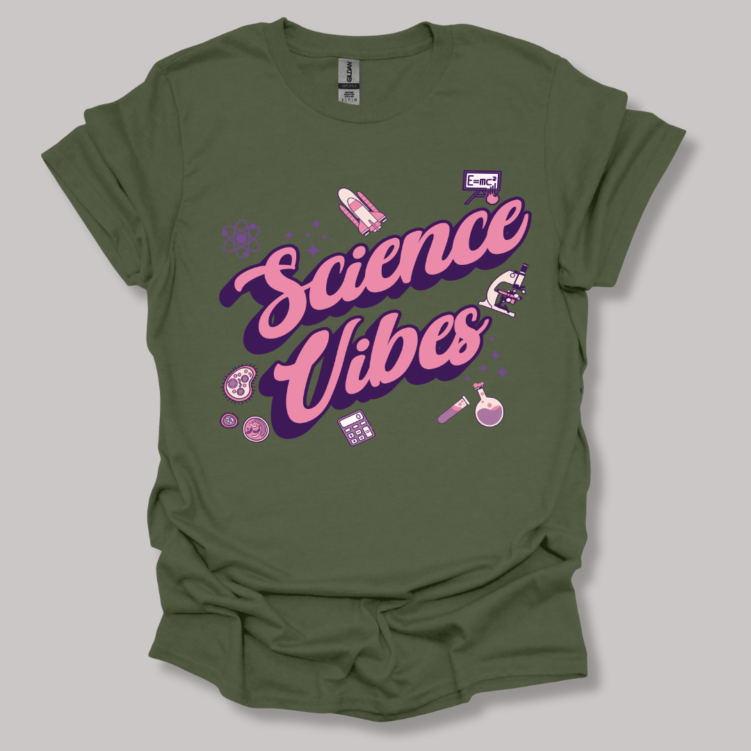 Science Vibes T-shirt Military Green / S