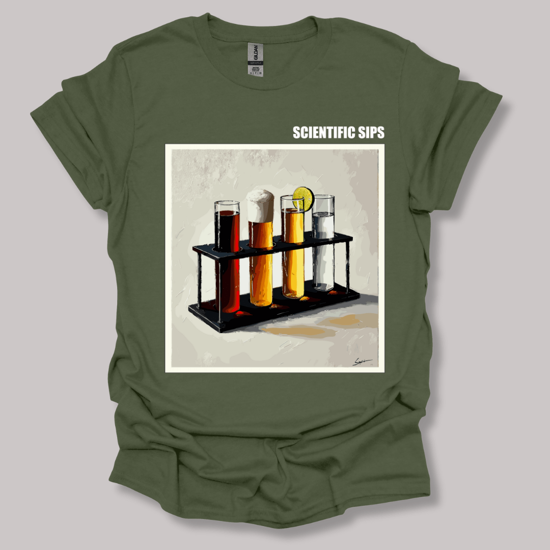 Scientific Sips T-shirt Military Green / S