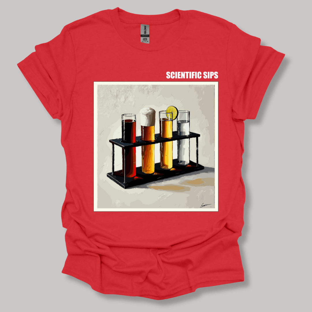 Scientific Sips T-shirt Red / S