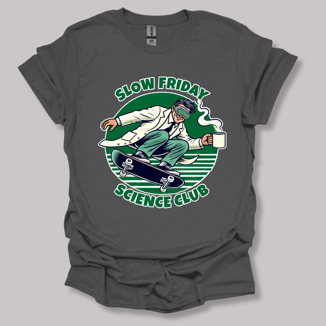 Slow Friday Science Club T-shirt Charcoal / S