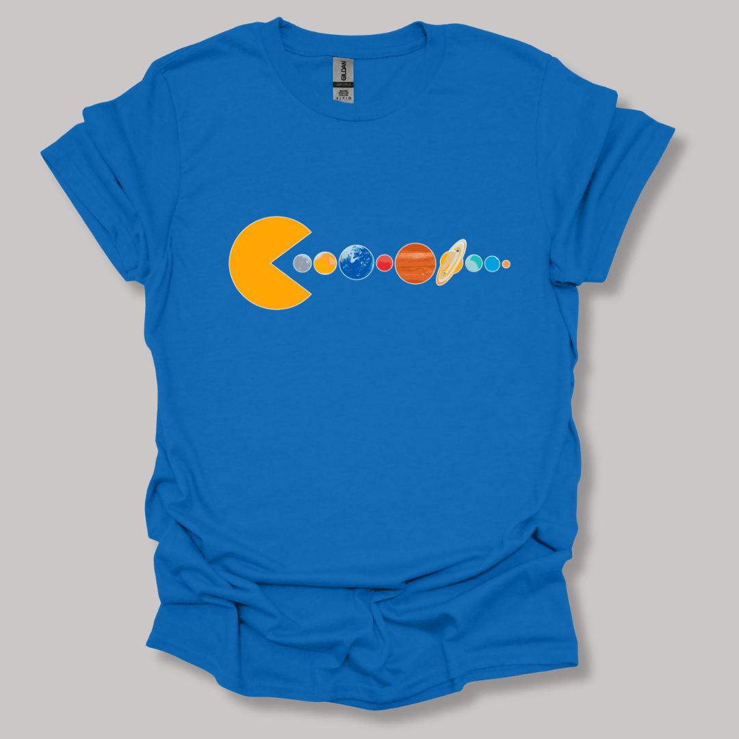 Solar System Pac Man T-shirt Royal / S