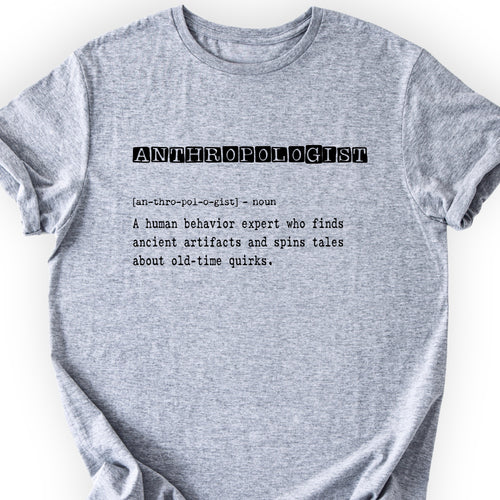 Anthropologist Definition T-shirt Sports Grey