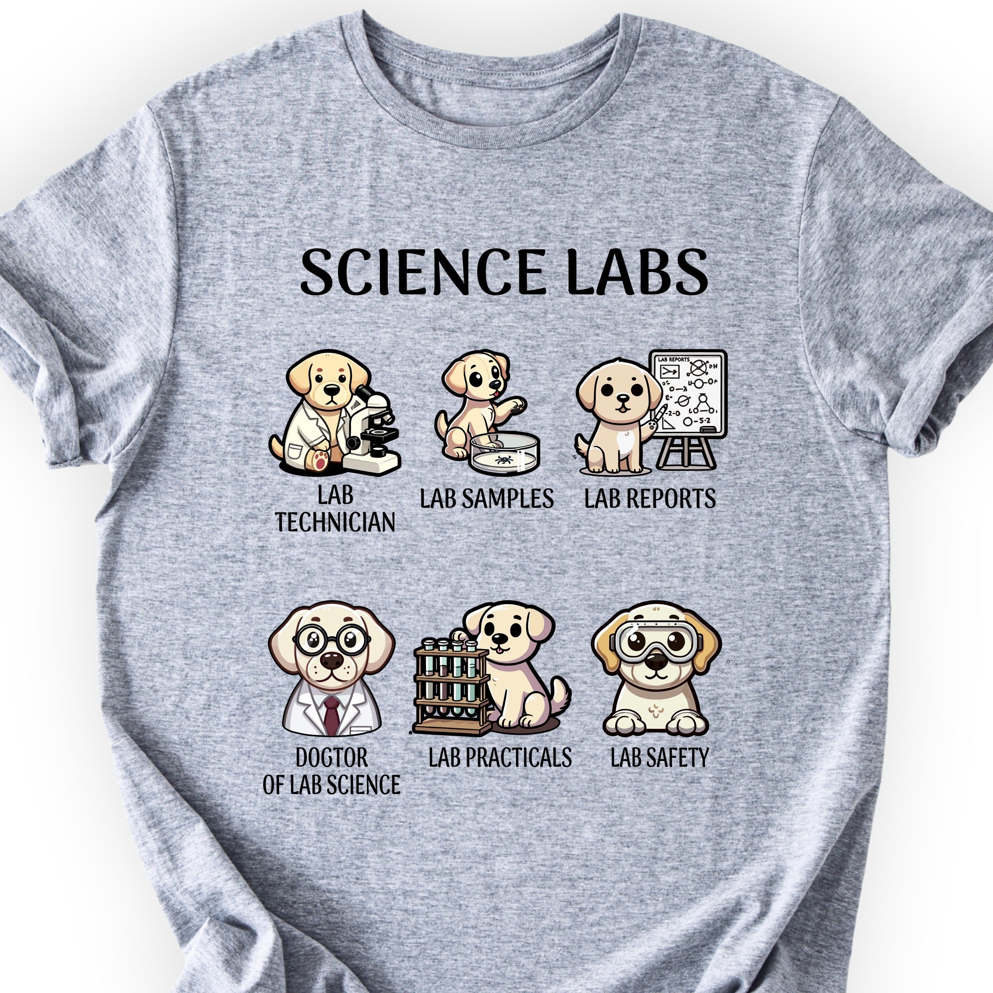 Lab Research Dogs T-Shirt Sports Grey