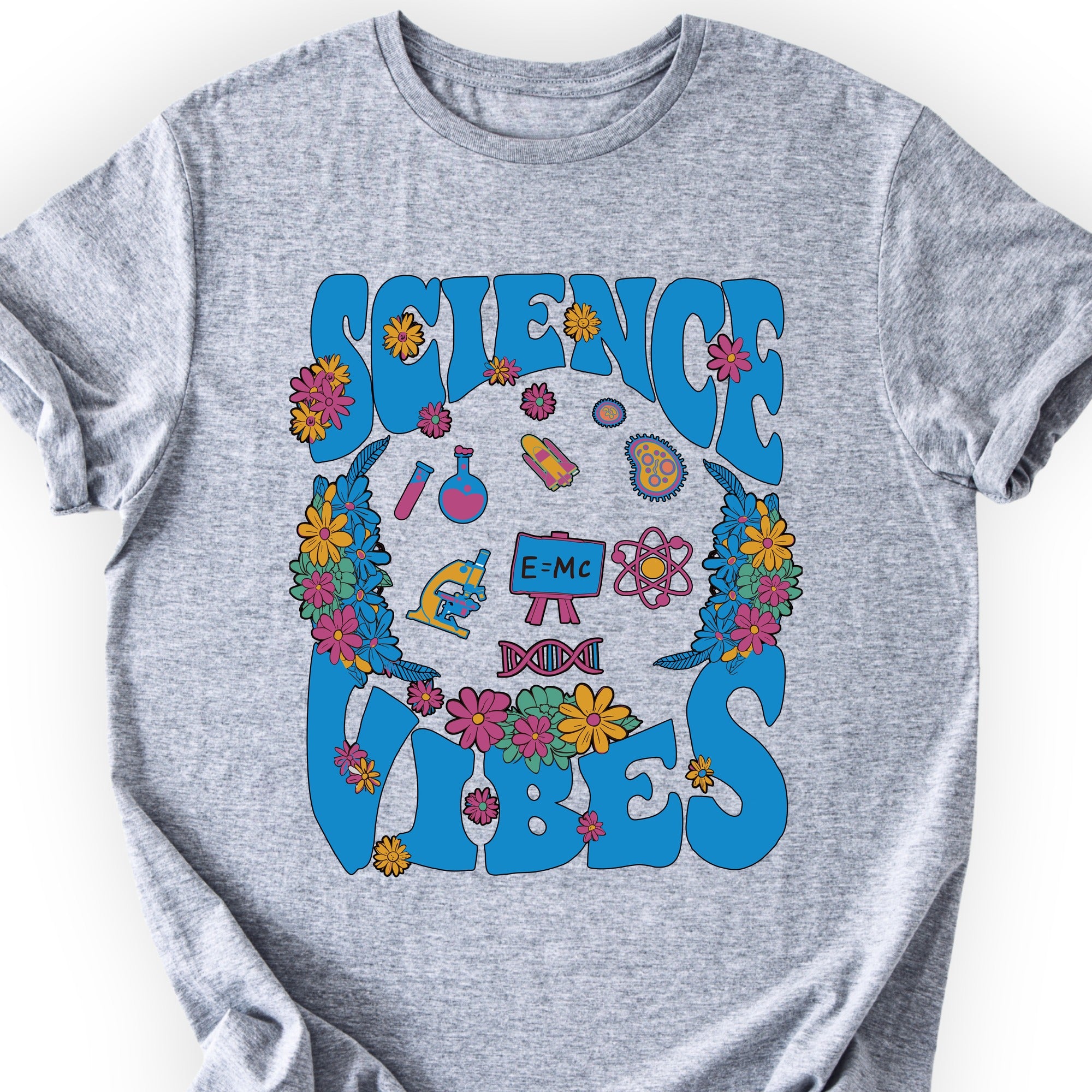 Retro Science Vibes T-shirt Sports Grey