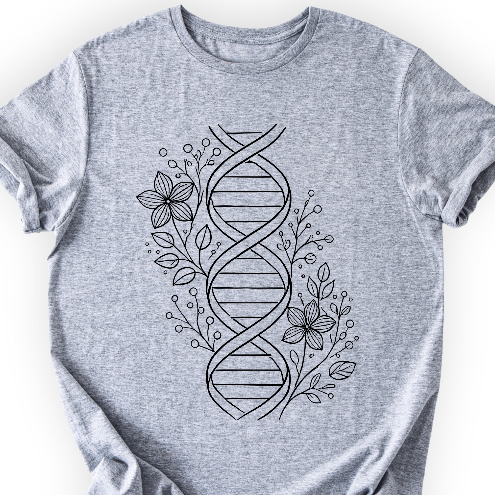Floral One Line DNA T-shirt Sports Grey