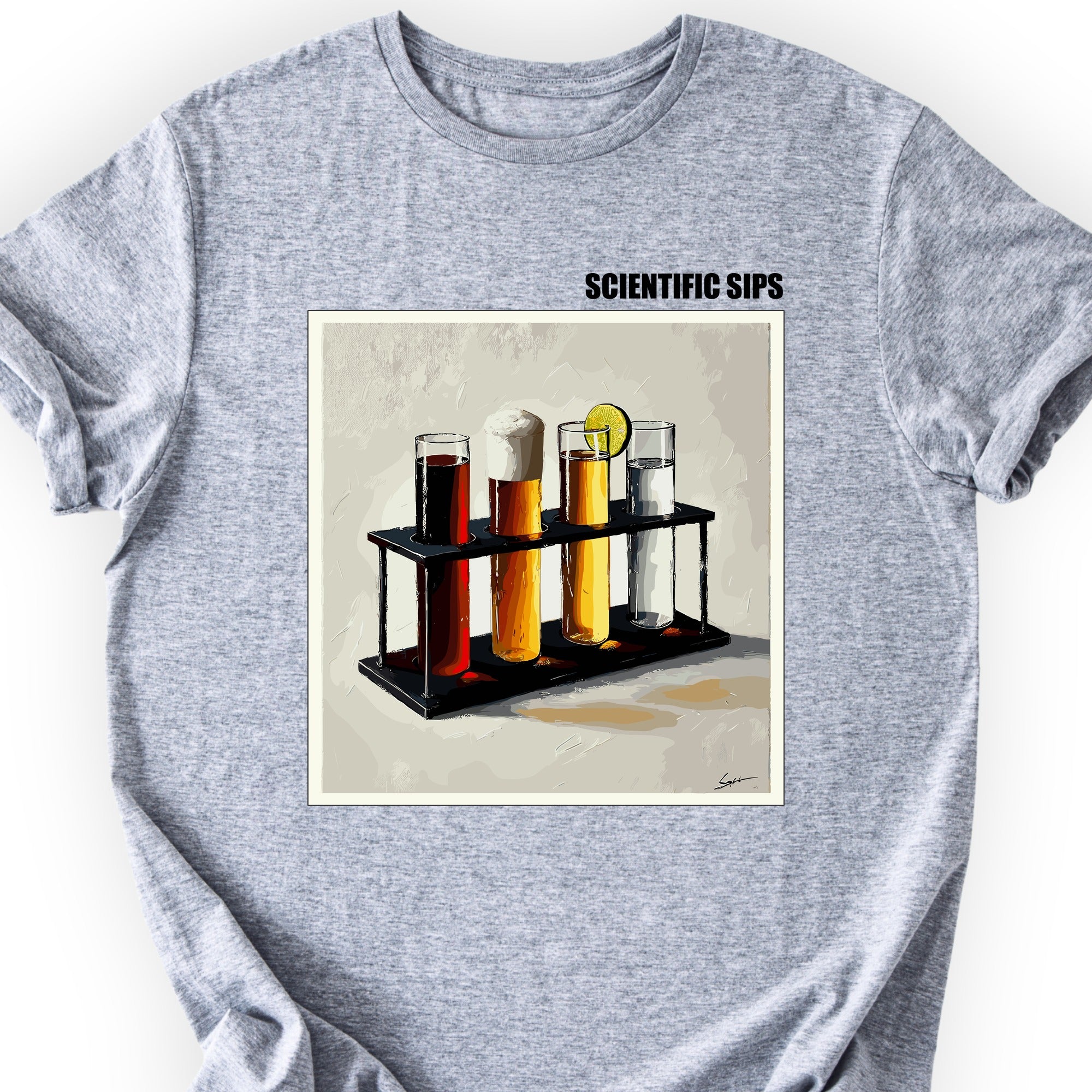 Scientific Sips T-shirt Sports Grey