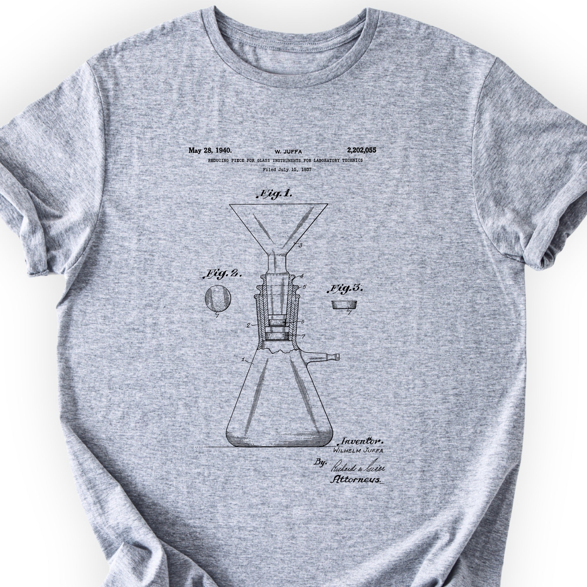Glass Instrument Patent T-shirt Sports Grey