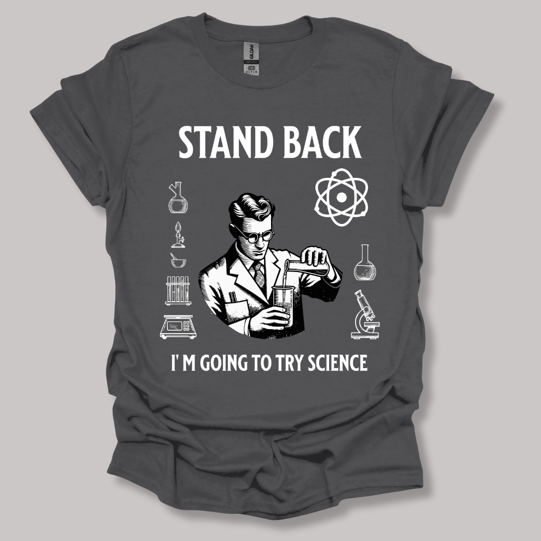Stand Back Science T-shirt Charcoal / S