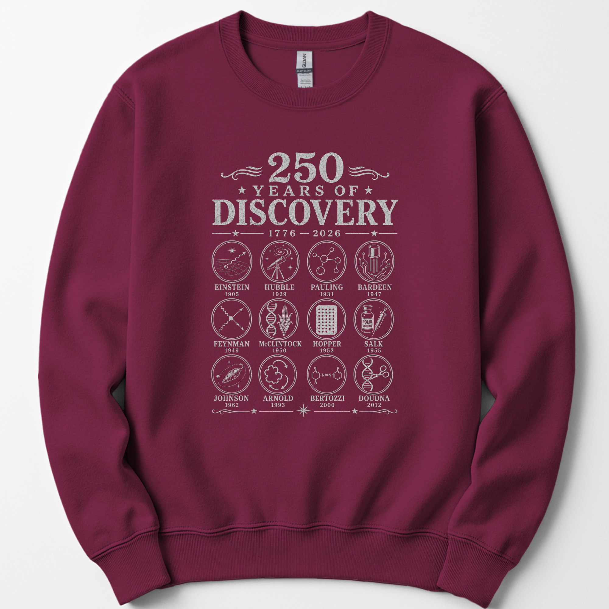 250 Years Of Discovery sweatshirt — Maroon