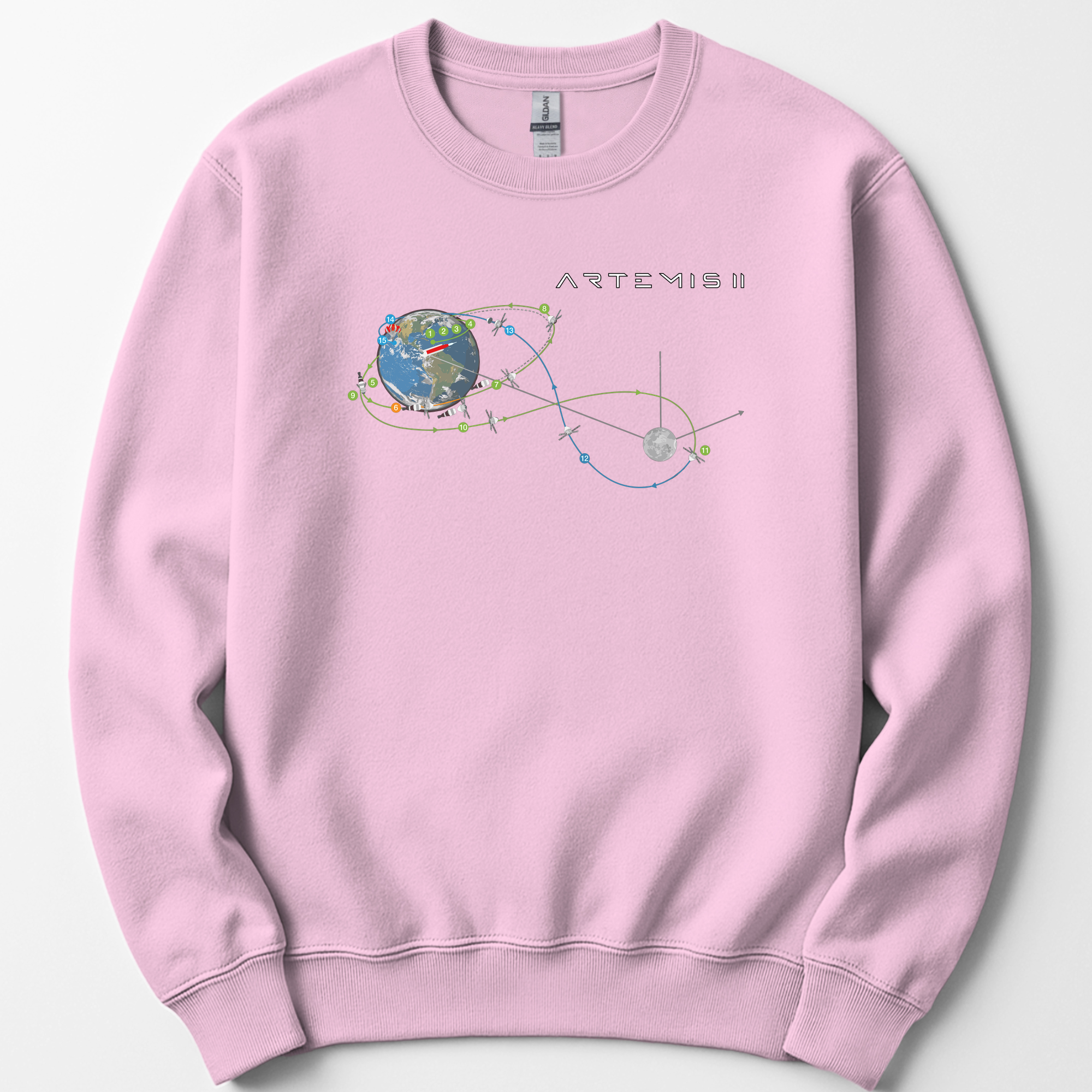 Artemis II Mission sweatshirt — Light Pink