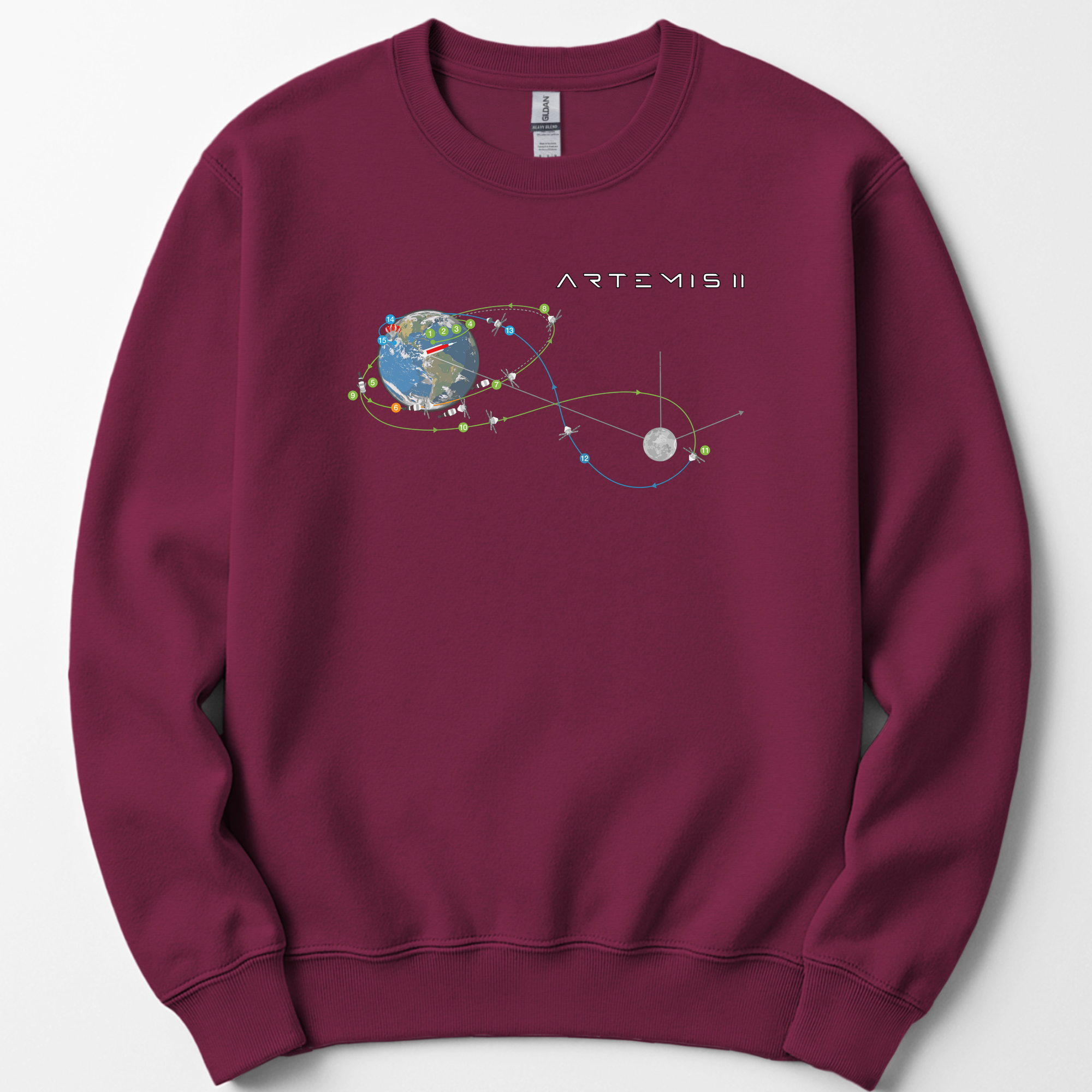 Artemis II Mission sweatshirt — Maroon