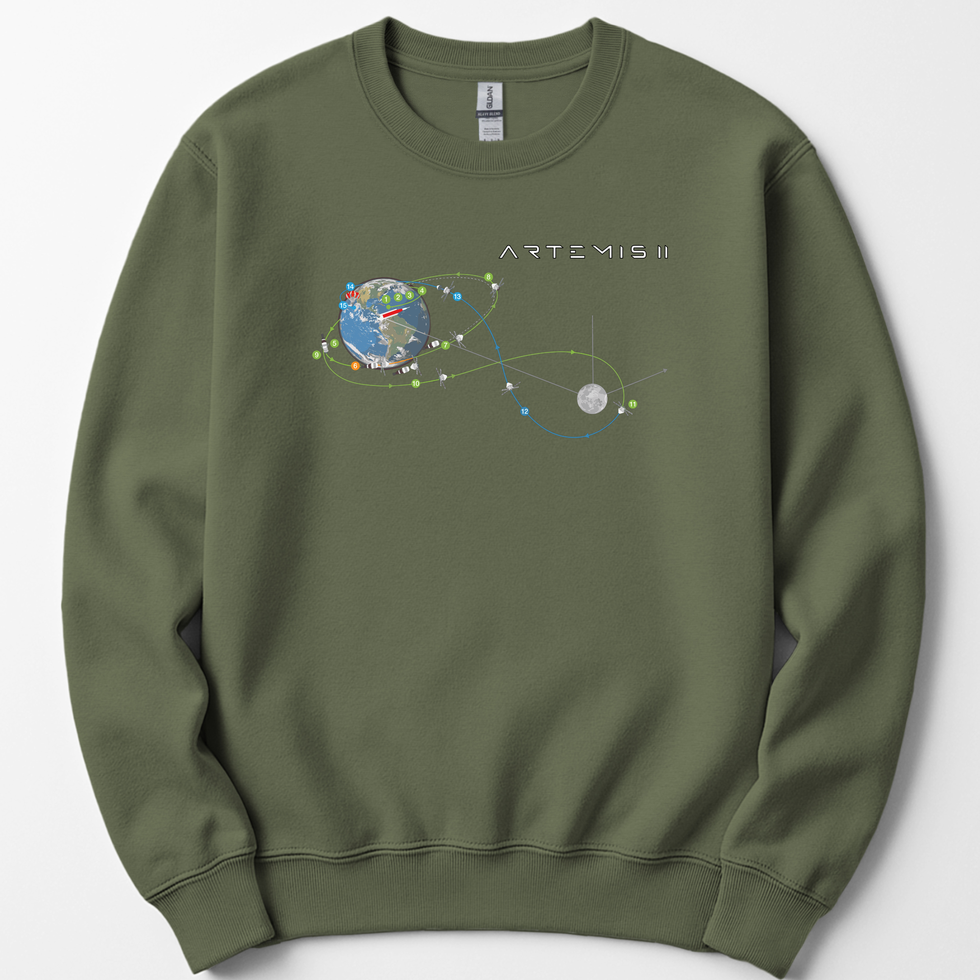 Artemis II Mission sweatshirt — Military Green