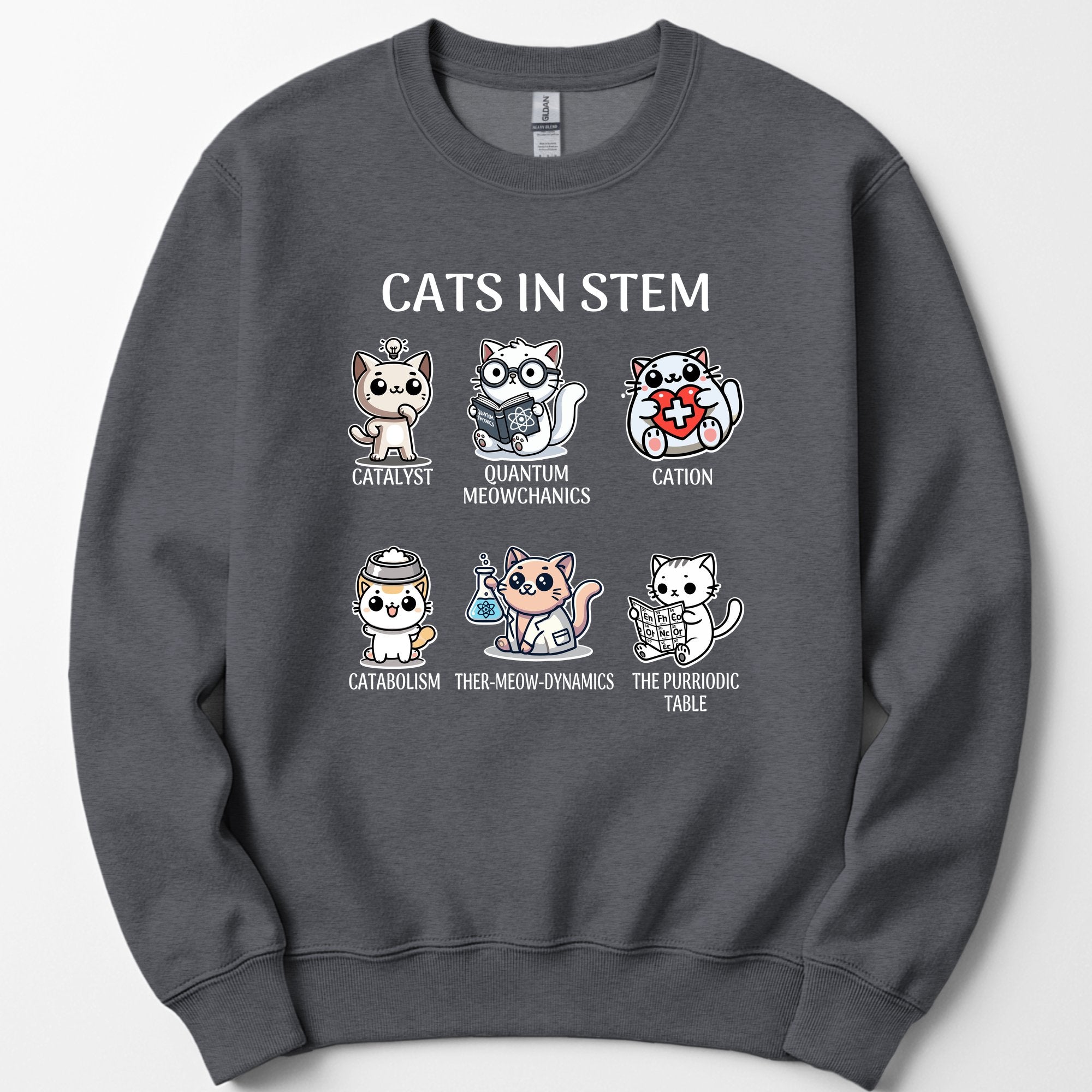 Cats In STEM sweatshirt — Dark Heather