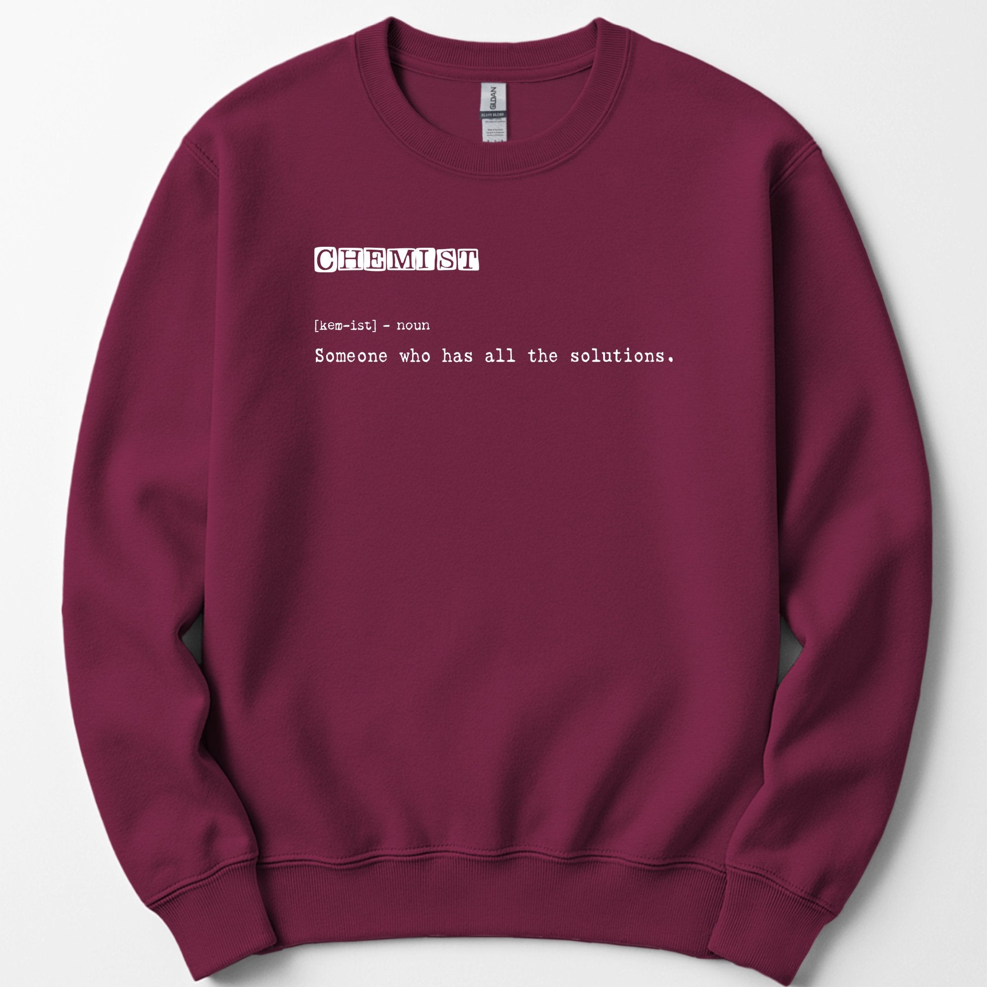 Chemist Definition sweatshirt — Maroon