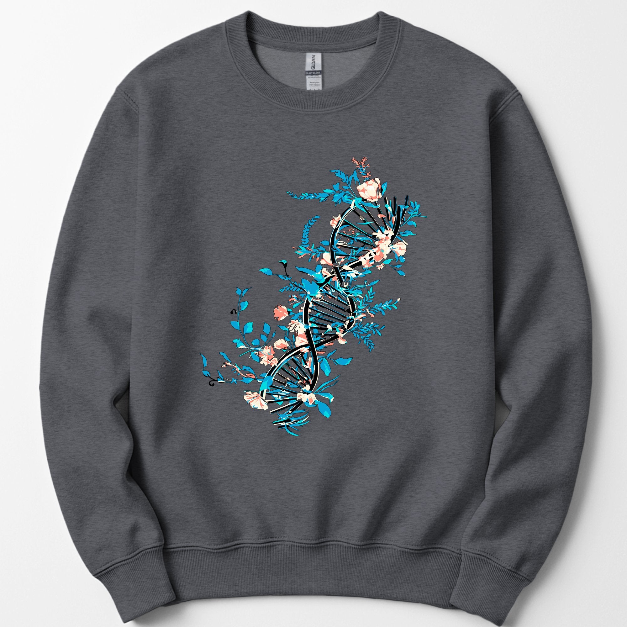 Floral DNA sweatshirt — Dark Heather