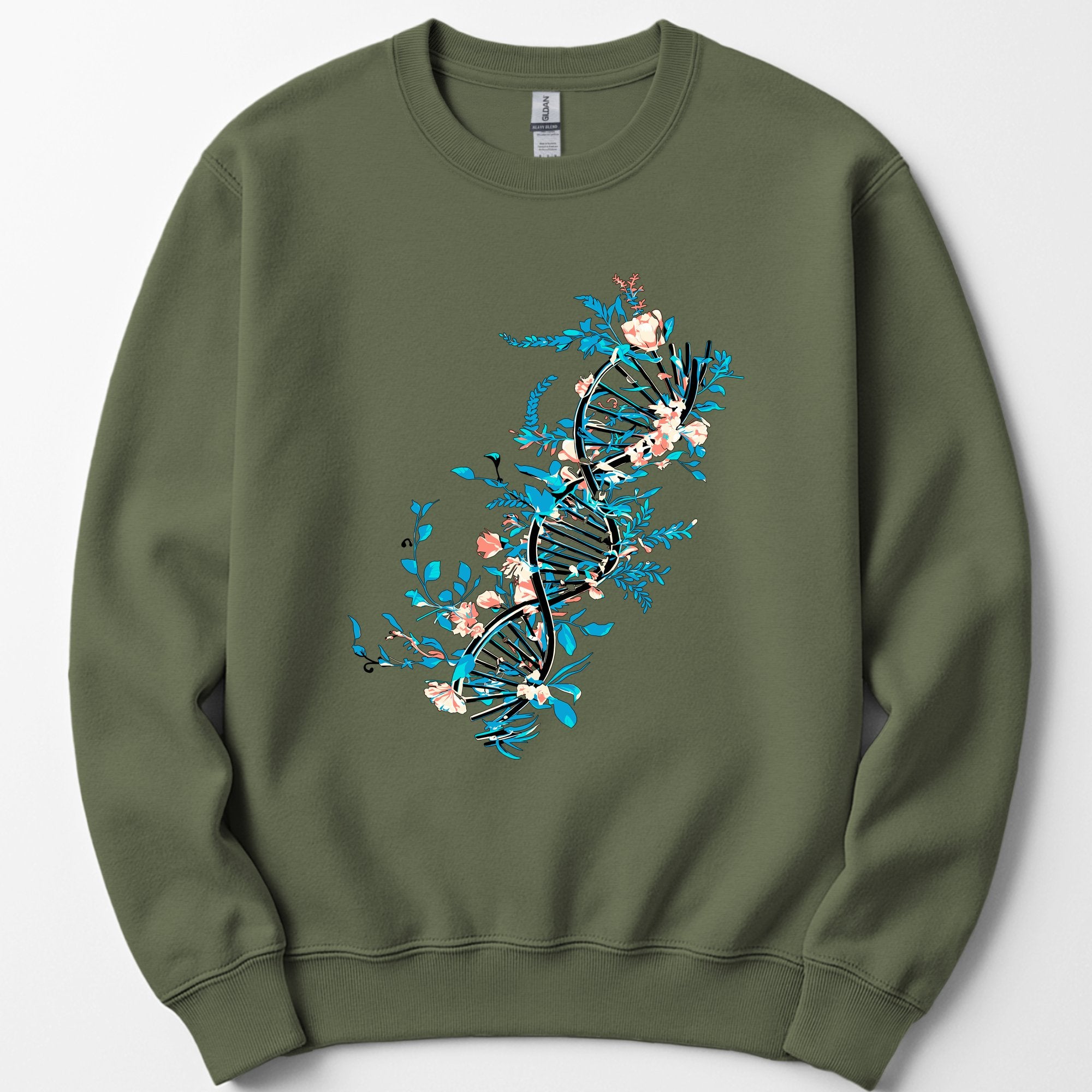 Floral DNA sweatshirt — Military Green