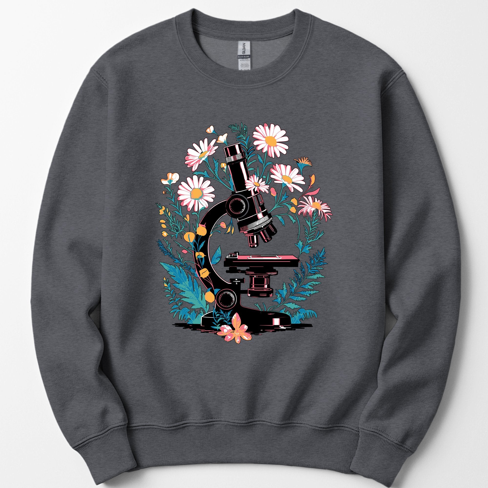 Floral Microscope sweatshirt — Dark Heather