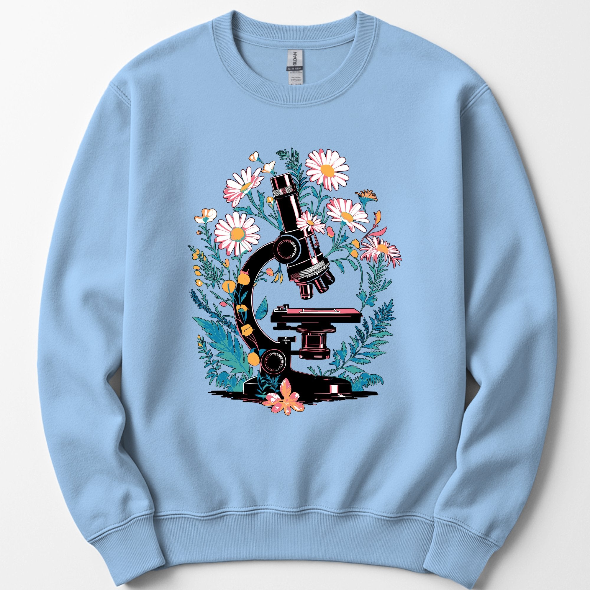 Floral Microscope sweatshirt — Light Blue