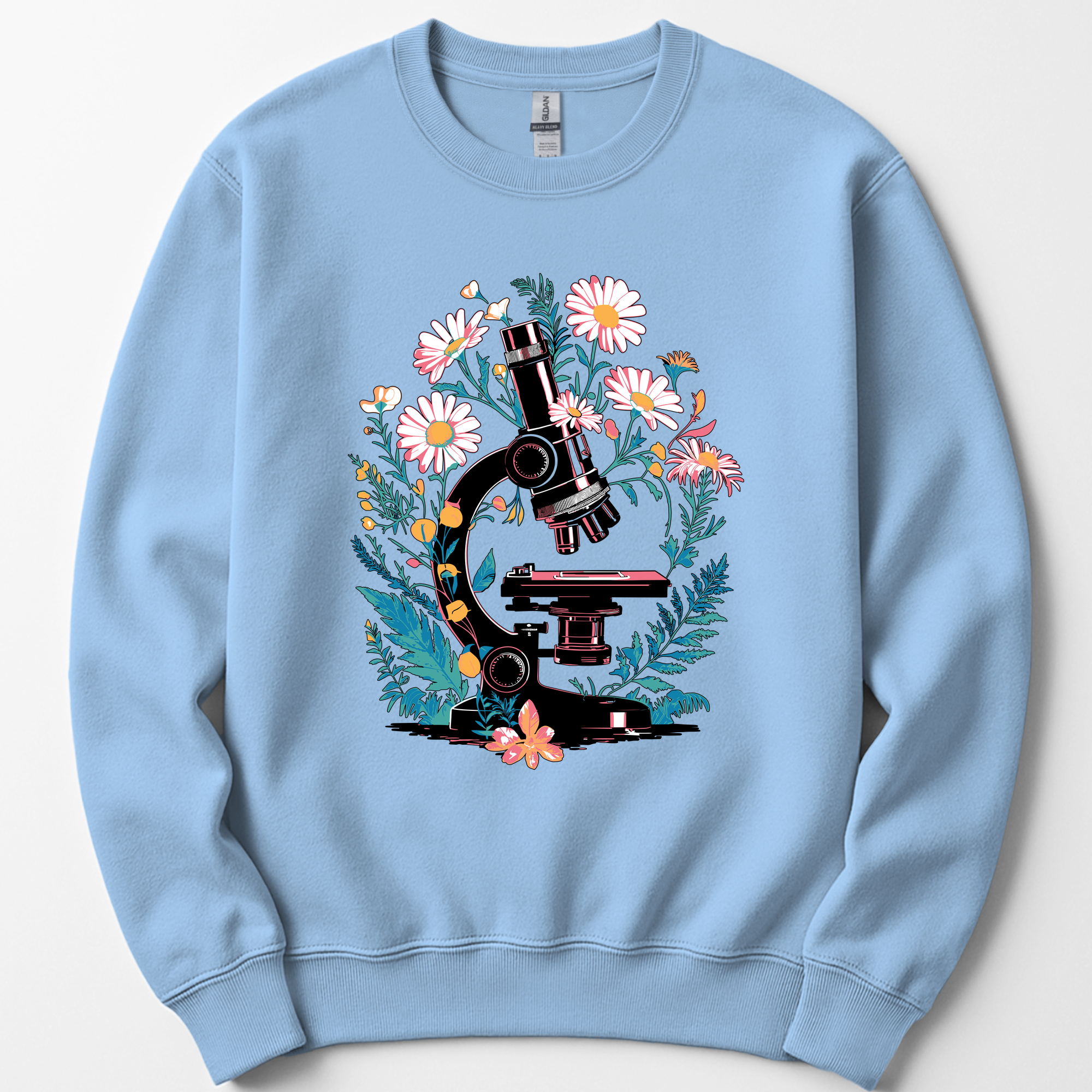 Floral Microscope sweatshirt — Light Blue