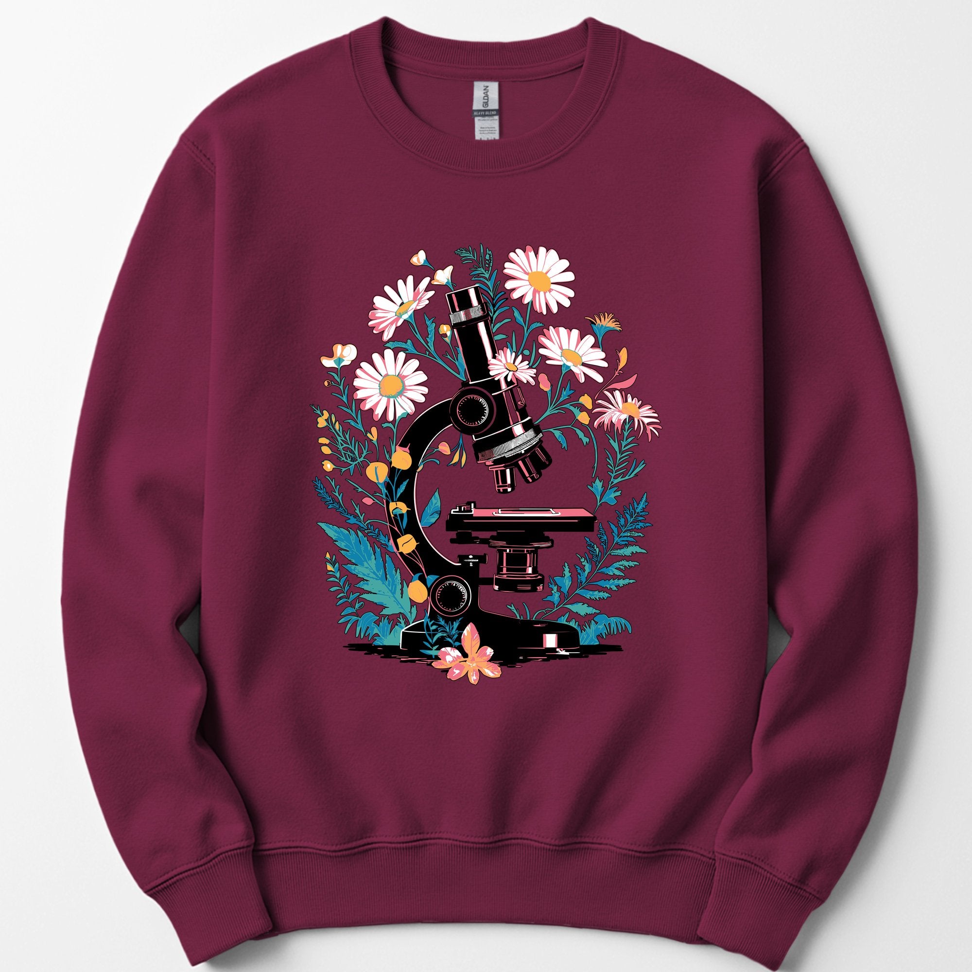 Floral Microscope sweatshirt — Maroon